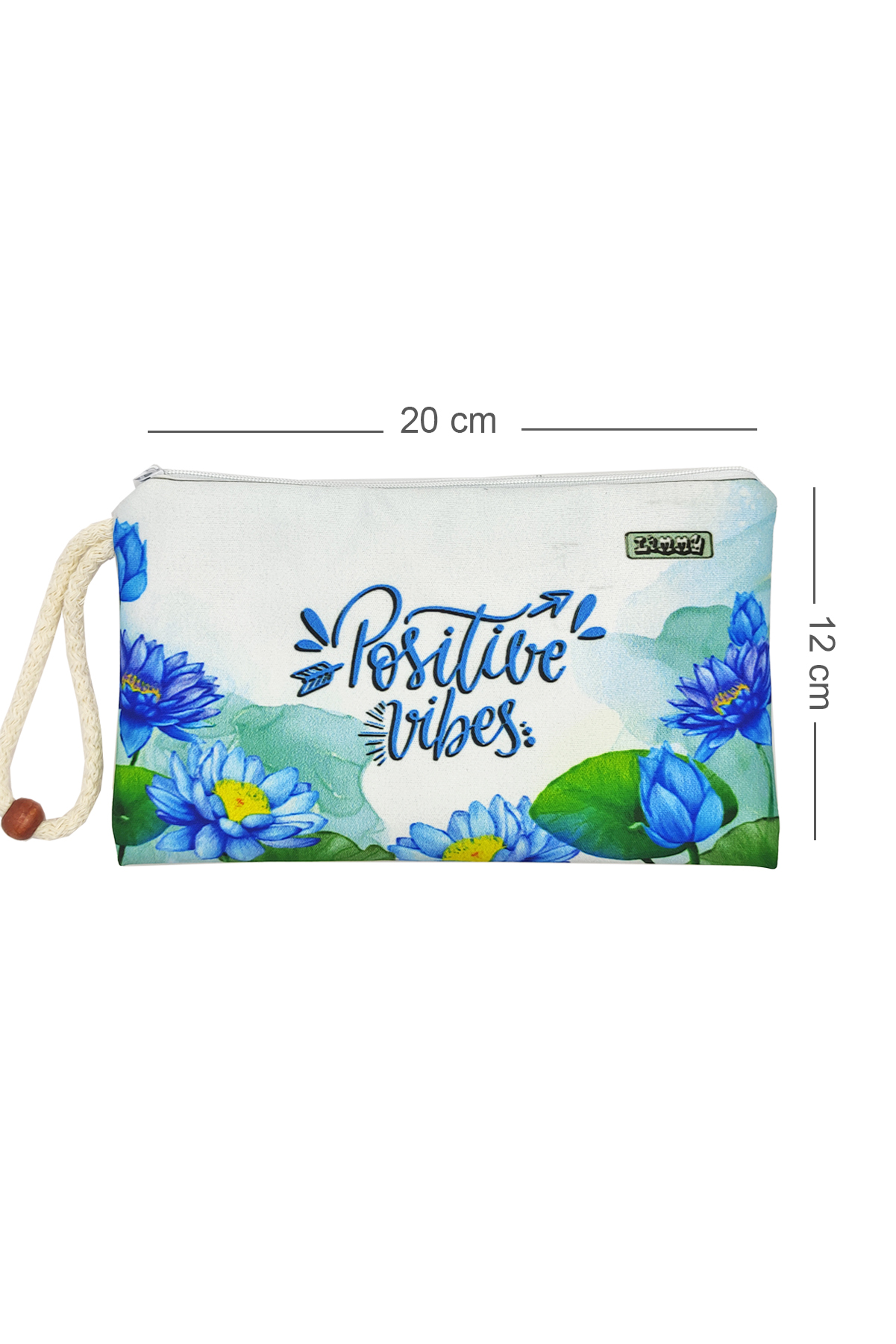 Positive Lotus Çiçeği Kalem Kutusu Yıkanabilir Bez Kalemlik