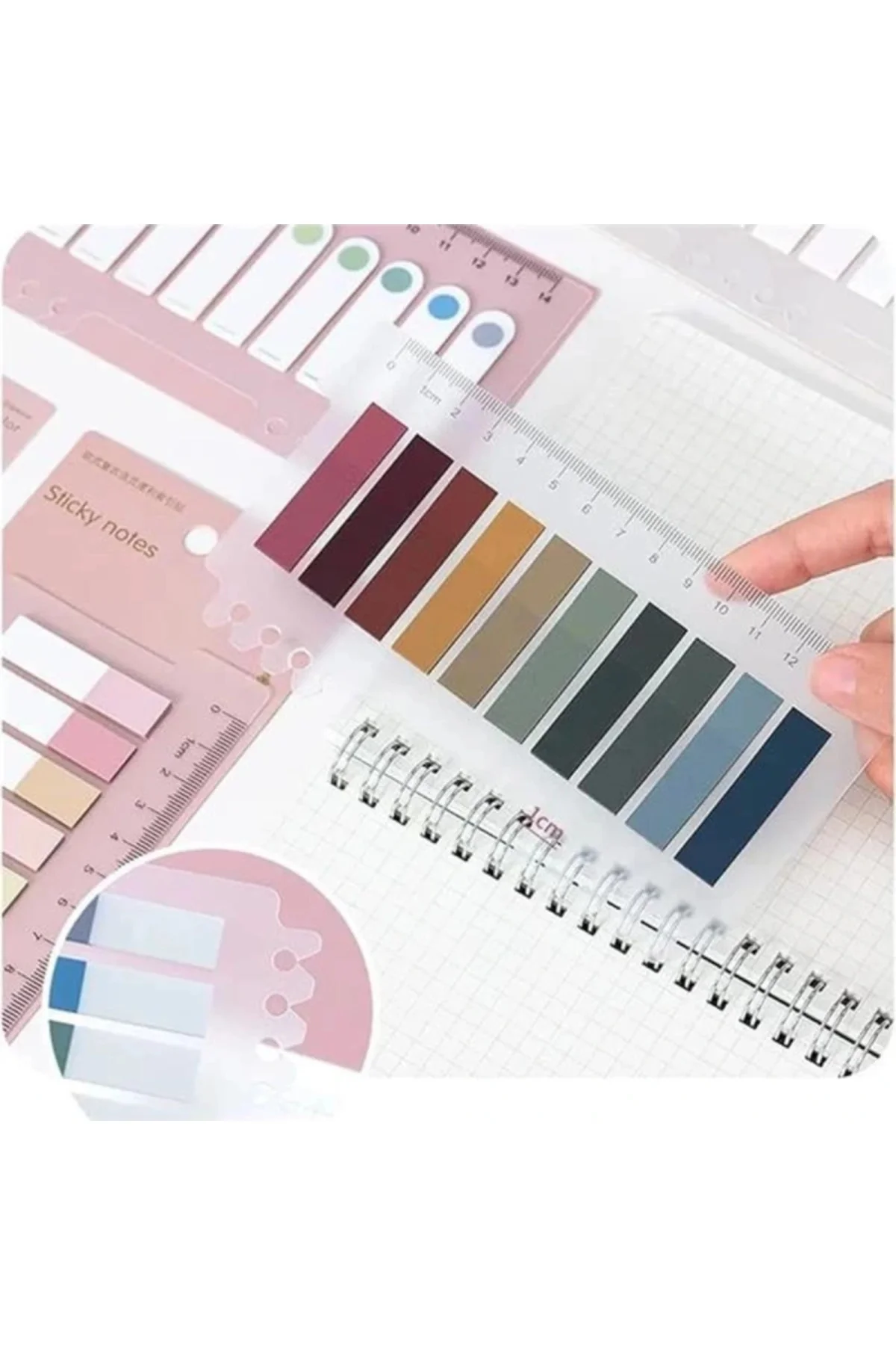 Post İt 10 Renkli 200 Yaprak Yapışkan Not Kağıtları Sticky Notes Etiket Not Defteri Kitap