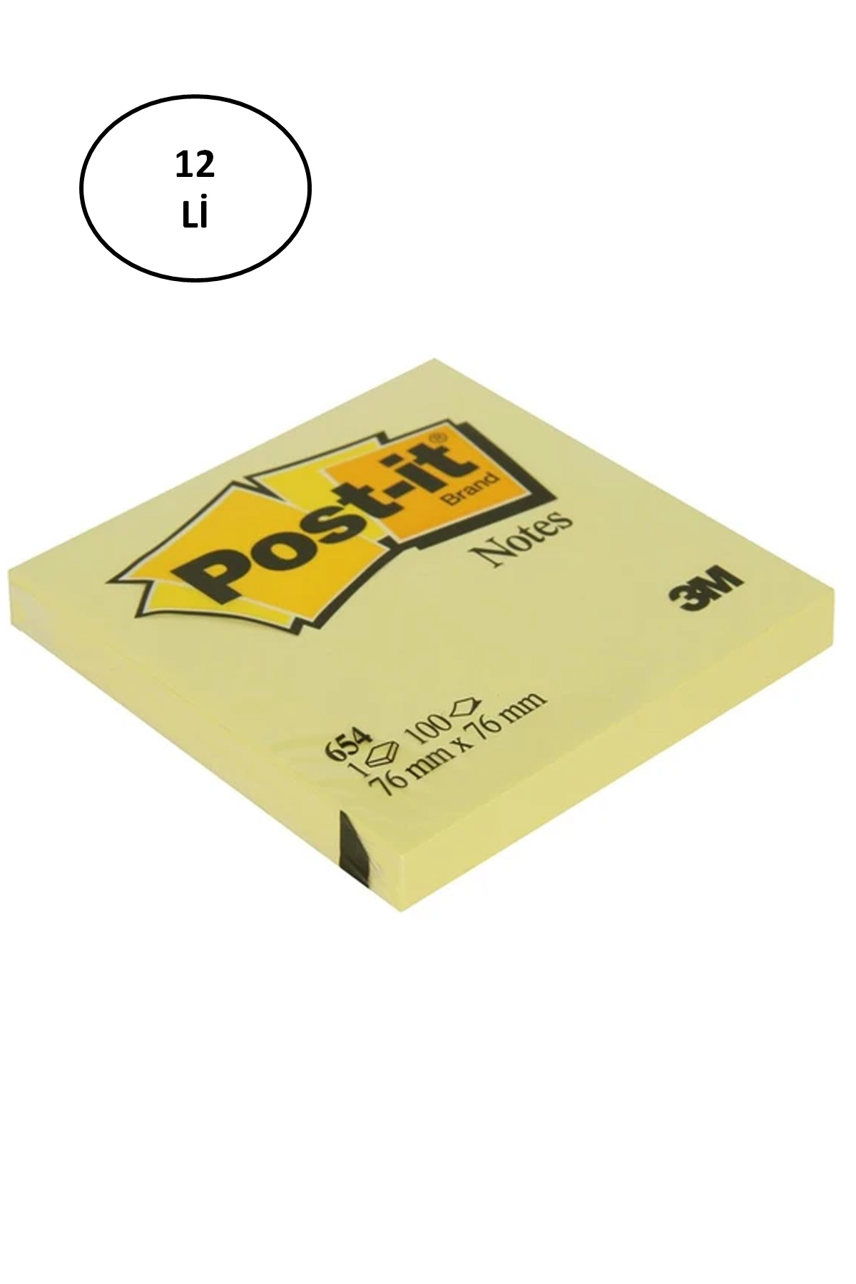 Post-It 3M 654 Yapışkanlı Not Kağıdı 76 x 76 mm 100 Yaprak Sarı Post-It 3M 654 Yapışkanlı Not Kağıdı 76 x 76 mm 100 Yaprak Sarı