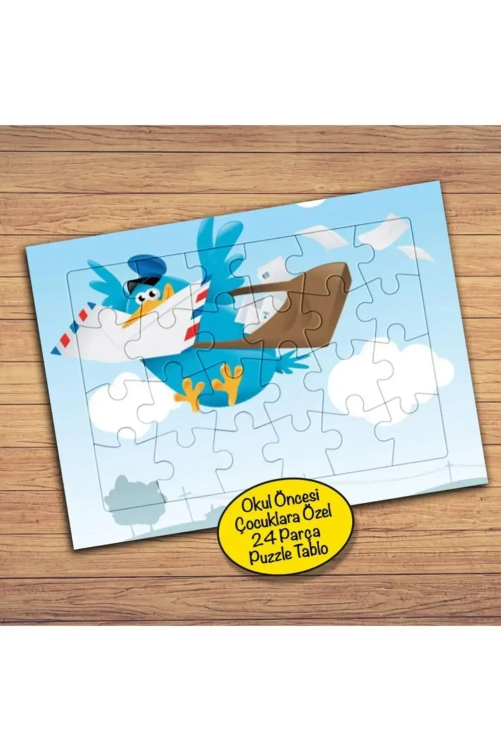 Postacı Kuş Çocuklara Özel Puzzle Yapboz Tablo-19246