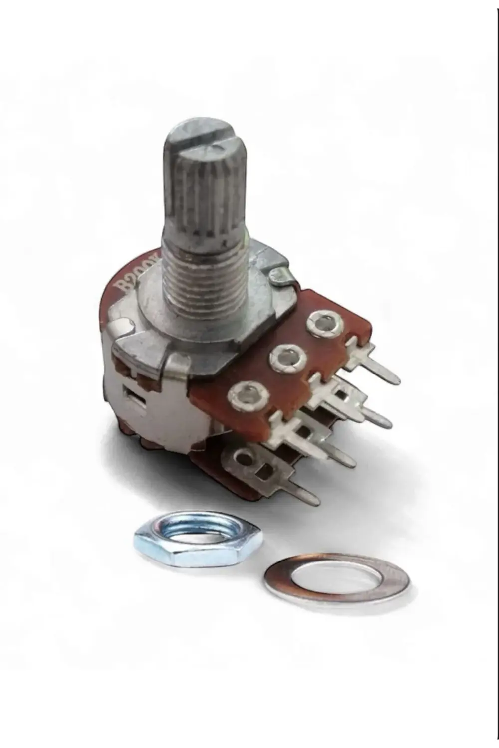 Potansiyometre Stereo 6 Bacaklı 200K – Ses Kontrol Direnci / Ayar