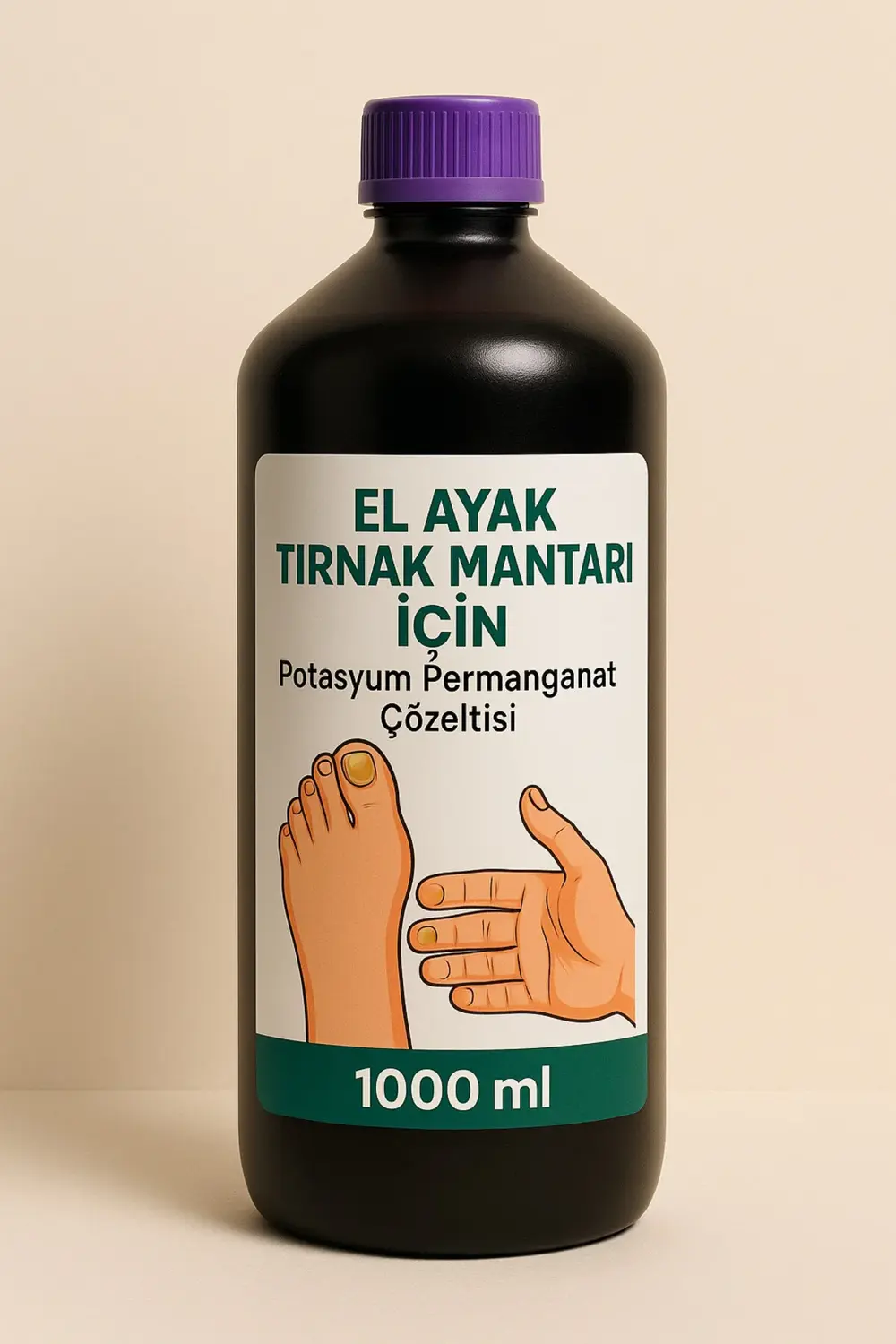 POTASYUM PERMANGANAT ÇÖZELTİSİ EL AYAK İÇİN 1000mL