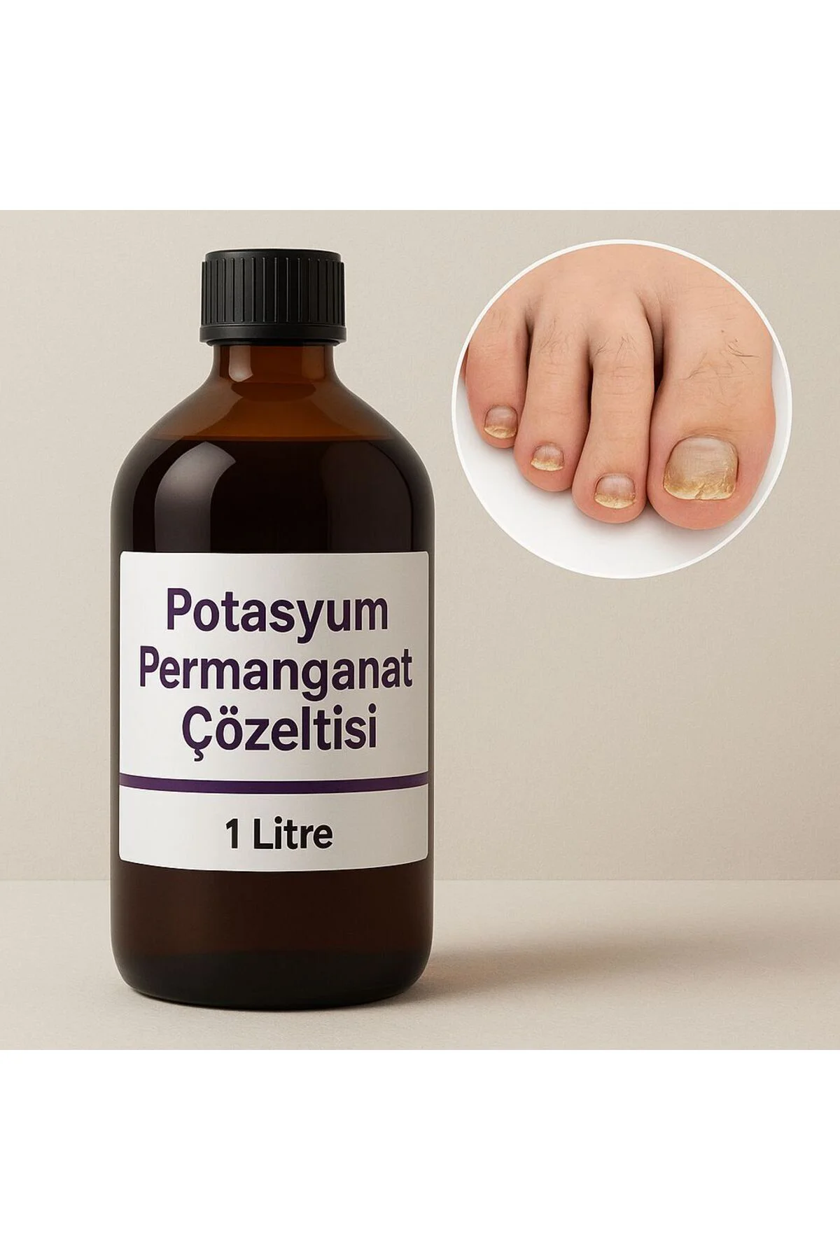 POTASYUM PERMANGANAT ÇÖZELTİSİ EL AYAK İÇİN 1000mL