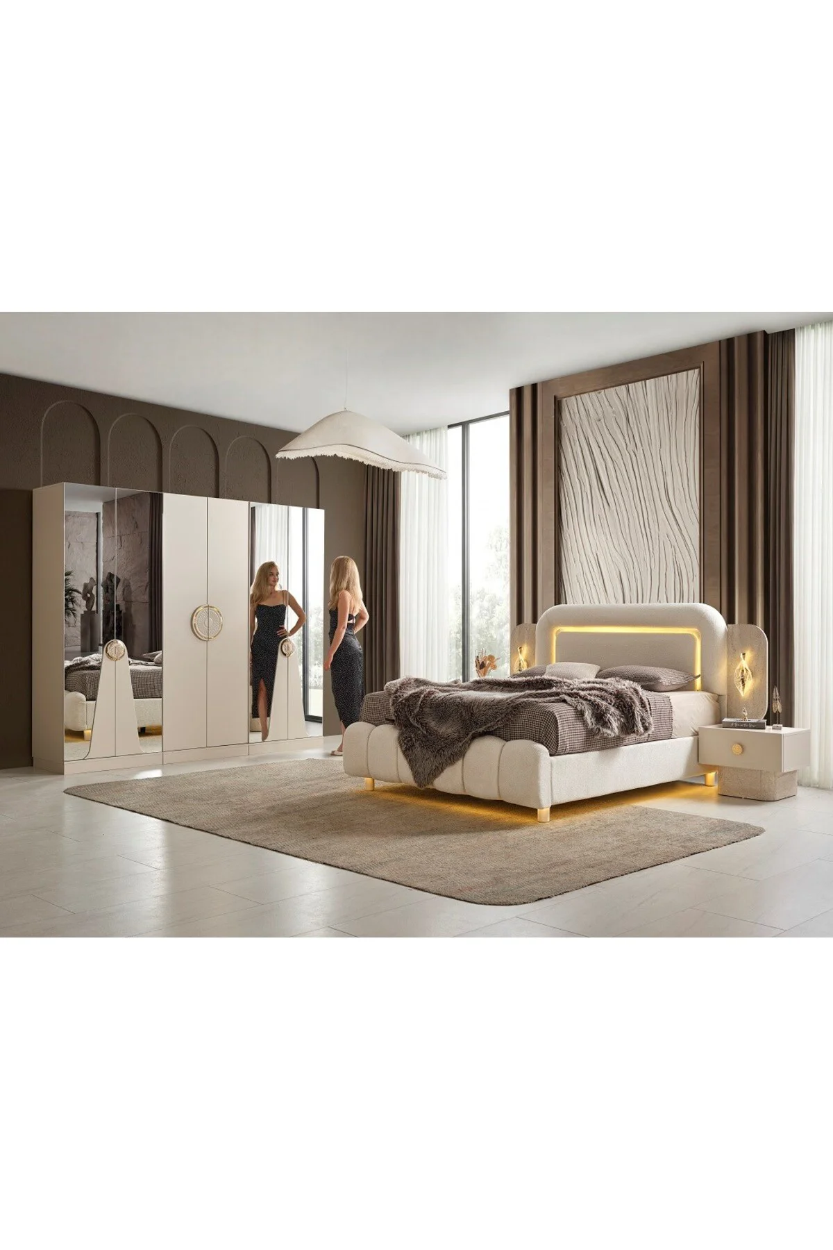 POTENZA MDF YATAK ODASI TAKIMI 2+2+2 MODÜLER POTENZA MDF YATAK ODASI TAKIMI 2+2+2 MODÜLER