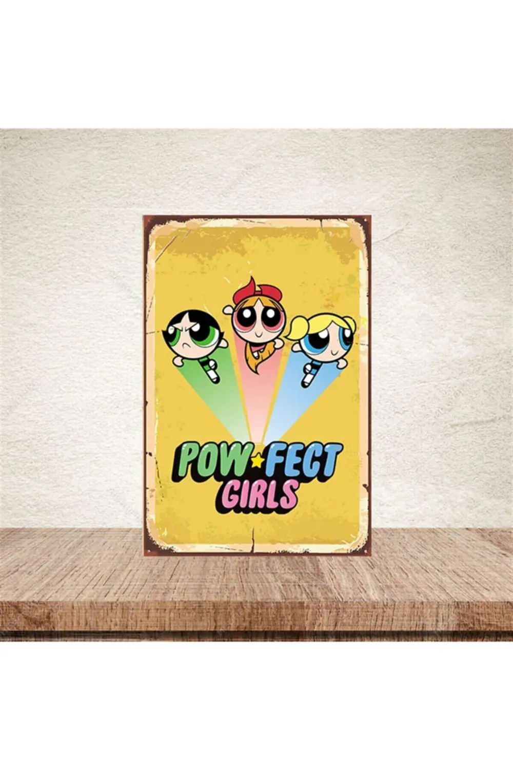 Pow Fect Girls 20-30 Cm Retro Ahşap Poster