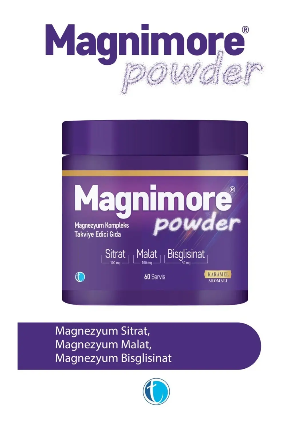 Powder Magnezyum Karamel Aromalı 60 Servis Sitrat Malat Bisglisin