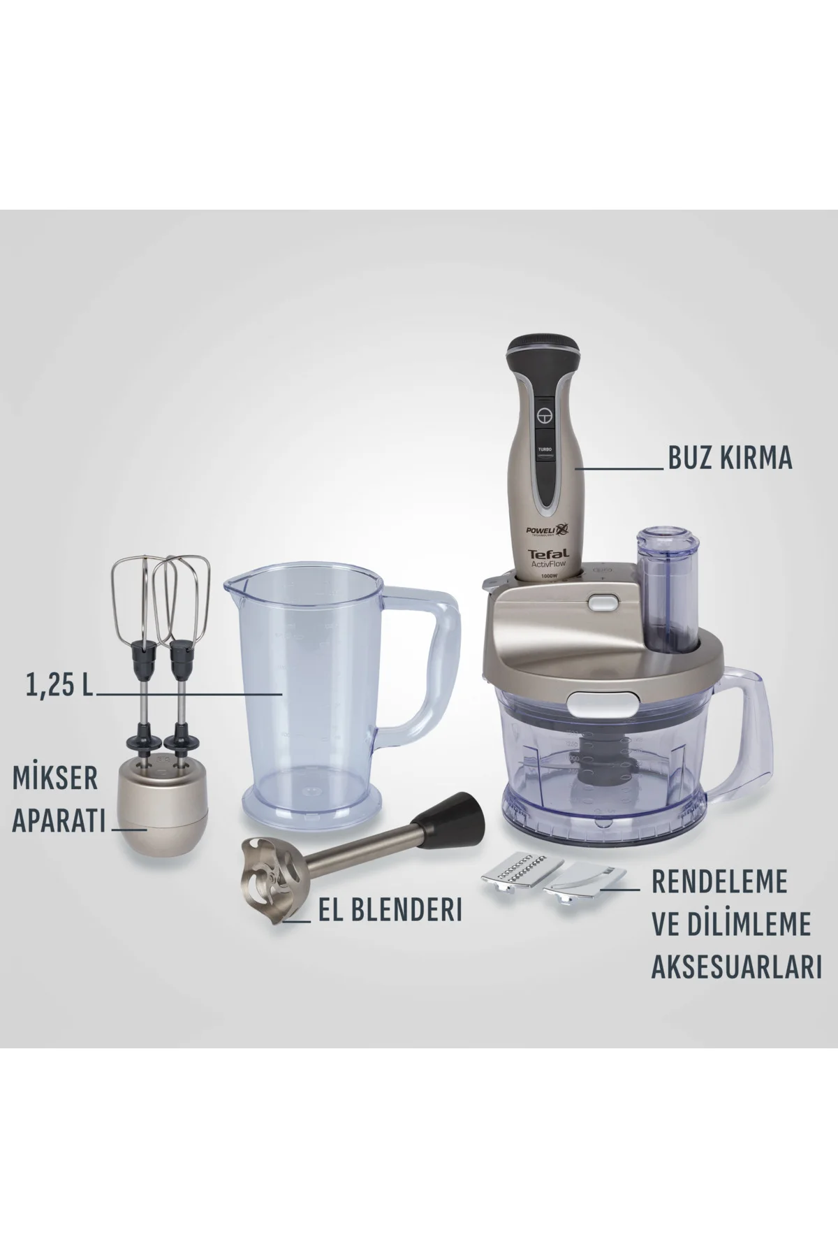 Powelix Activflow Expert 1500 Watt  Cam Hazneli Blender Seti [Gün