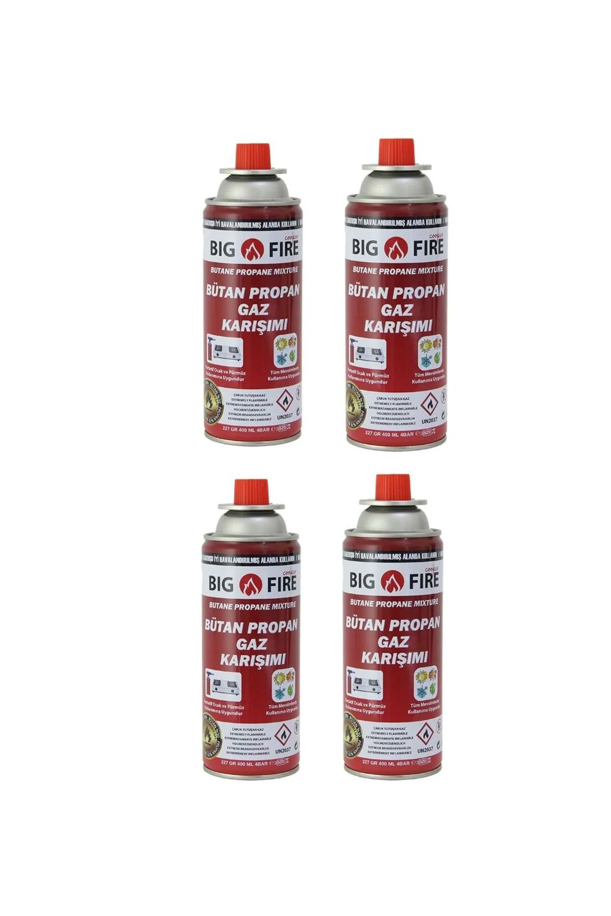Power 227gr Valfli Gaz Kartuşu Dörtlü Set
