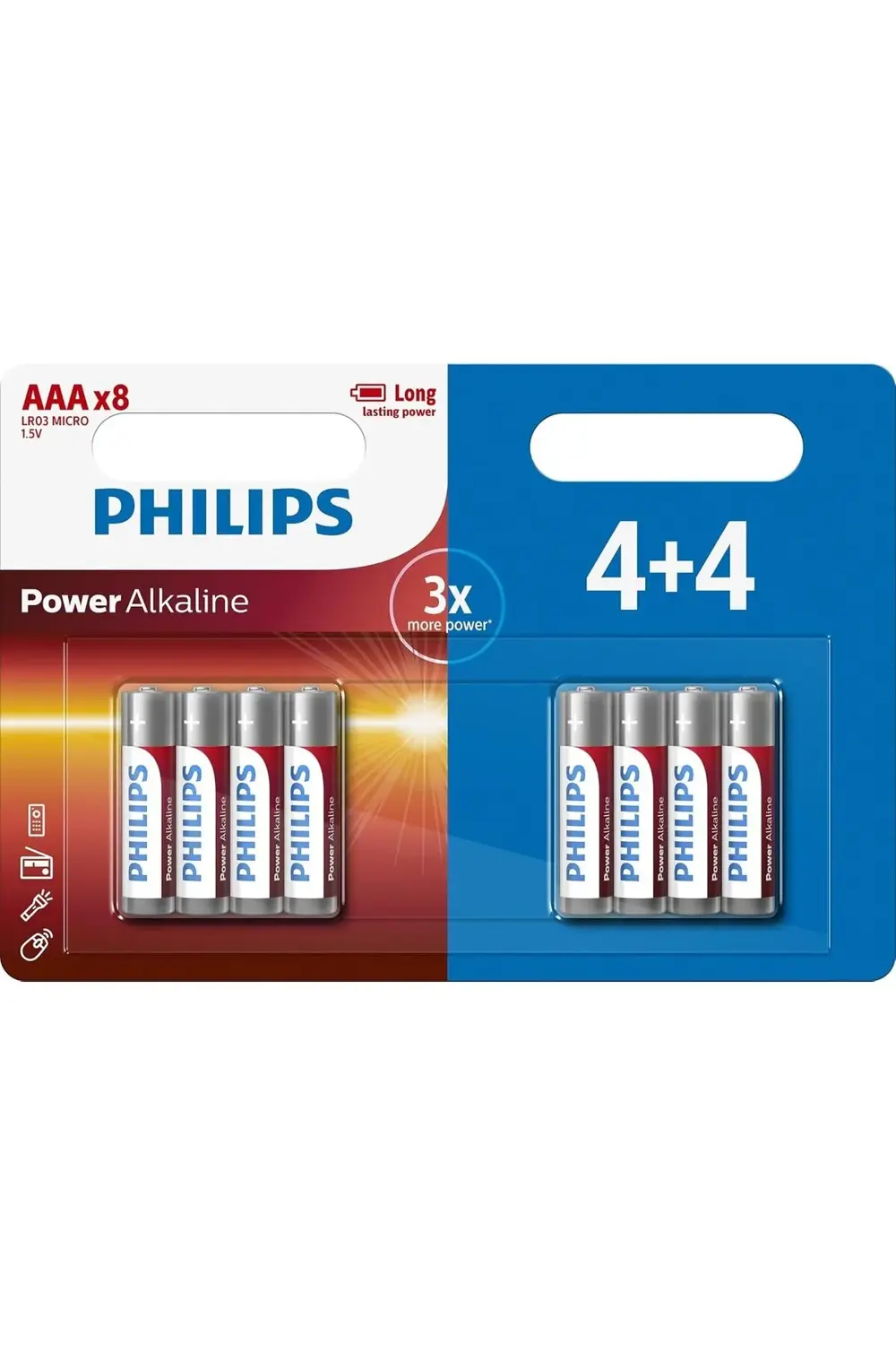 Power Alkaline Pil AAA 8 Kabartı, 4 +4 Prom 395519