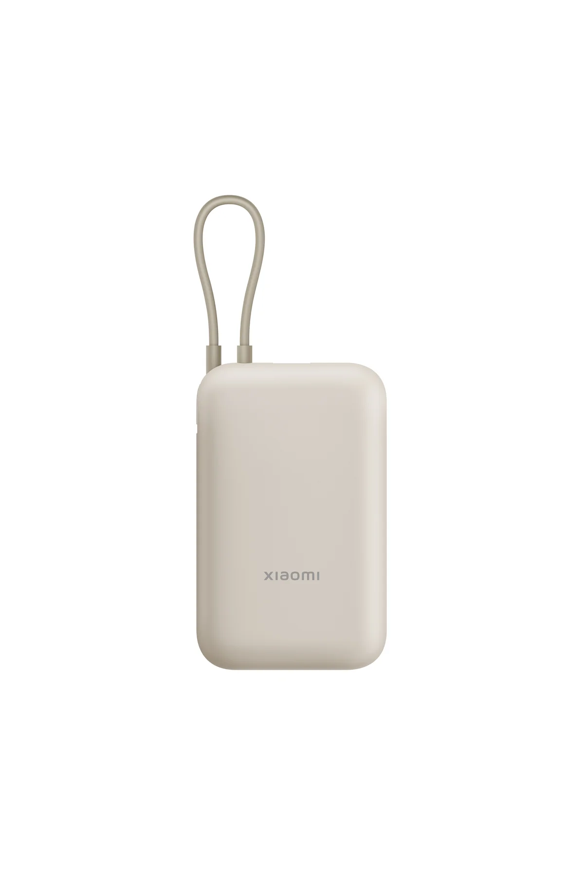 Power Bank 10000mAh Krem Entegre Kablo USB ve USB-C Portu 22.5W B