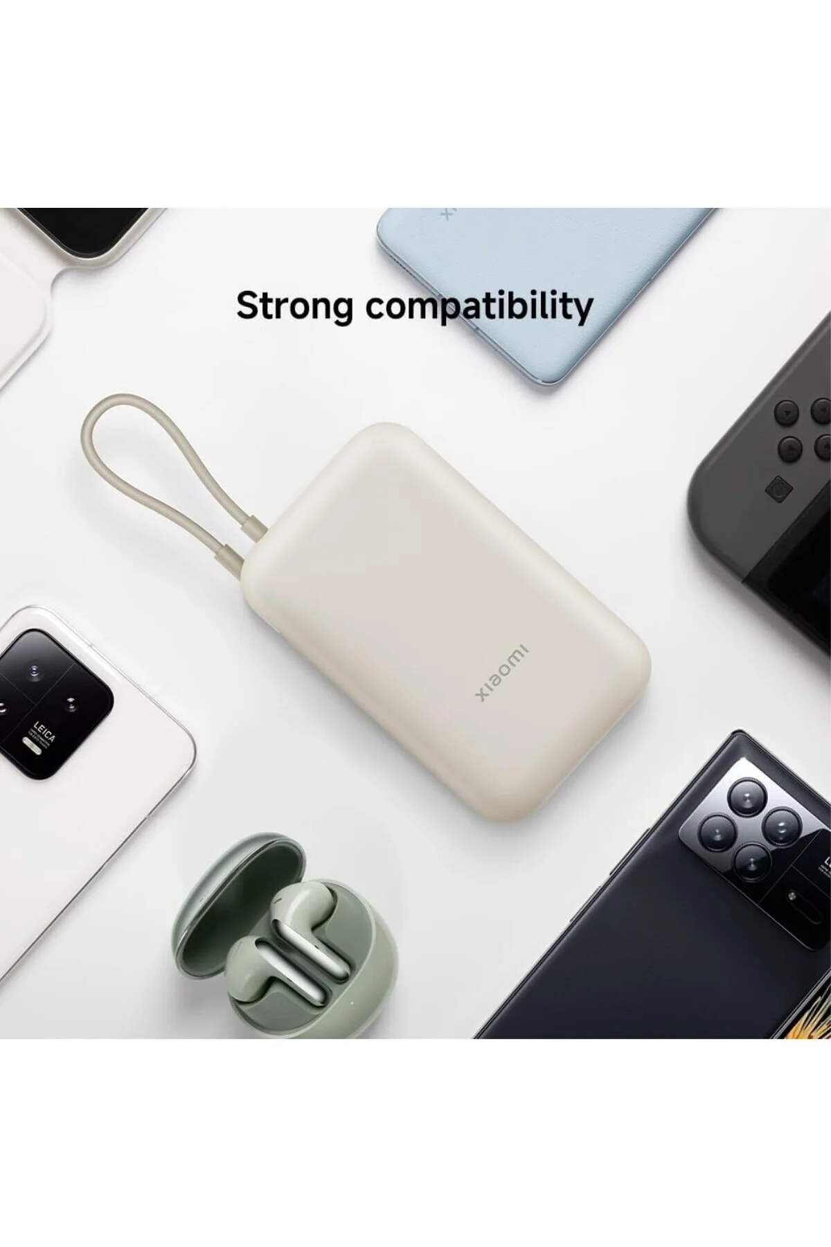 Power Bank 10000mAh (Entegre Kablo) 22.5W Mavi