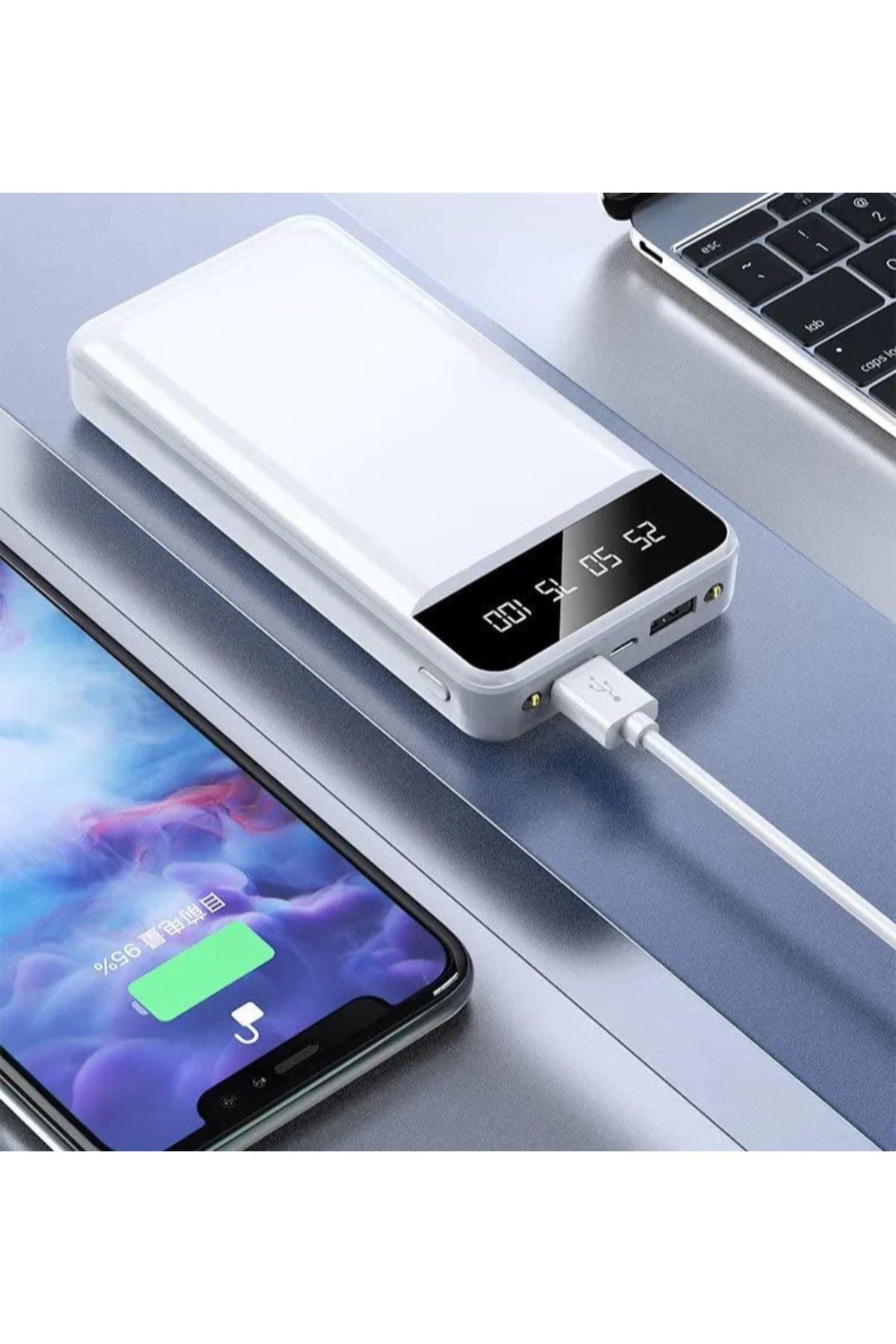 Ok Aksesuar Power Bank 30000 Mah Harici Pil, Taşınabilir Şarj Cihazı Go506078