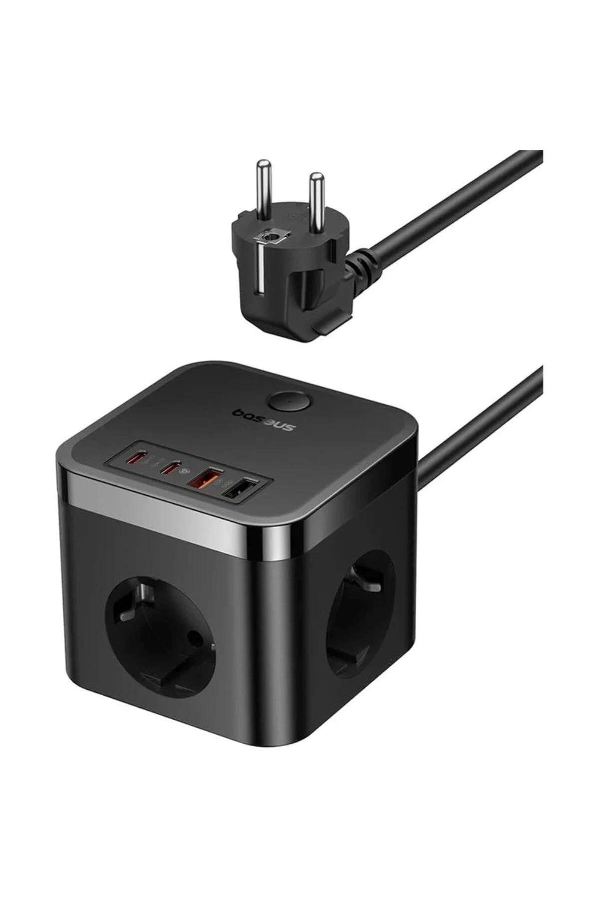 Power Combo Cube 3AC+2U+2C 30W Şarj Cihazı 1.5m.-Siyah
