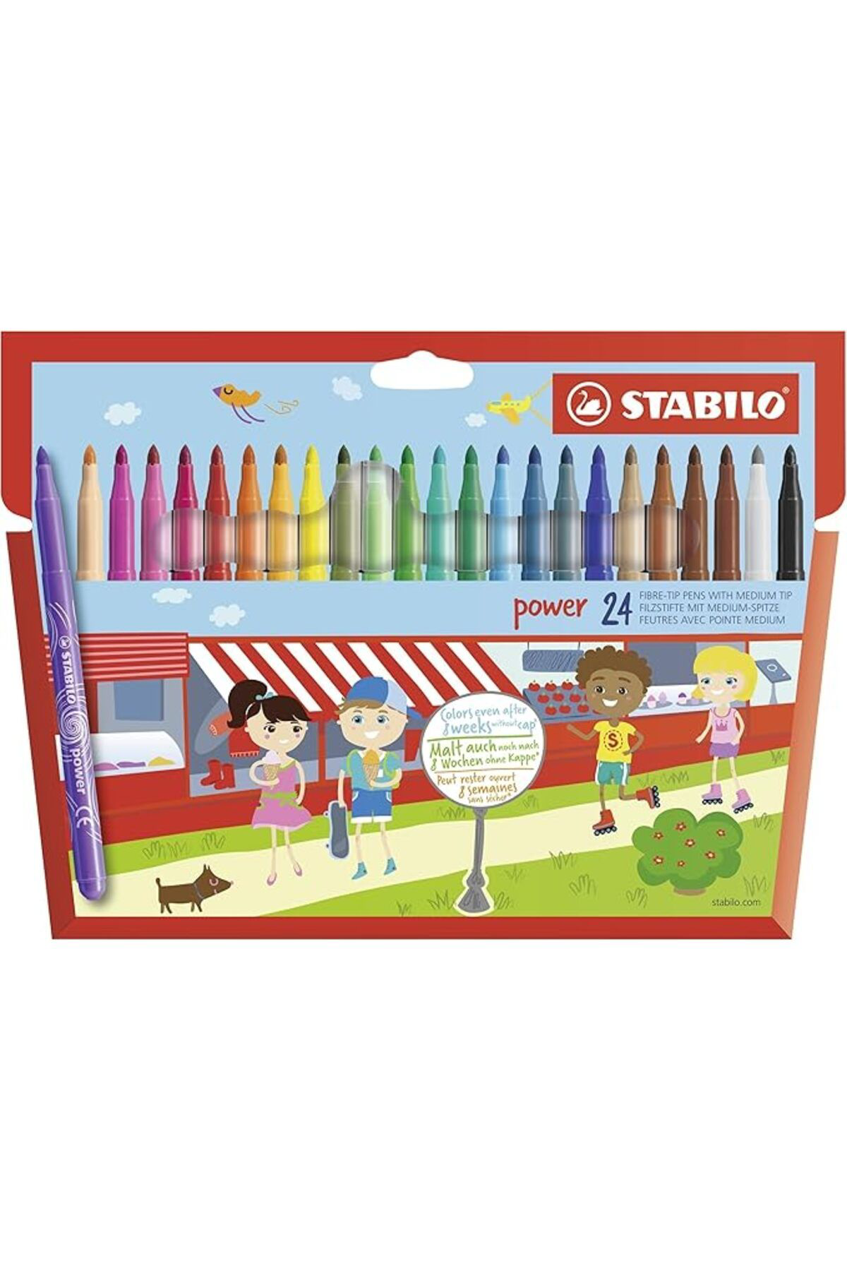 Stabilo Power - Keçe Uçlu Boya Kalemi - 24'Lü Paket - Çeşitli Renkler