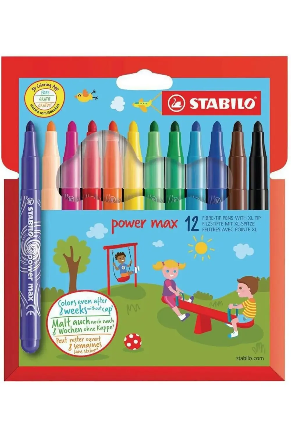 power Max - Keçe Uçlu - 12'li Kutu - Çeşitli Renkler 1185222