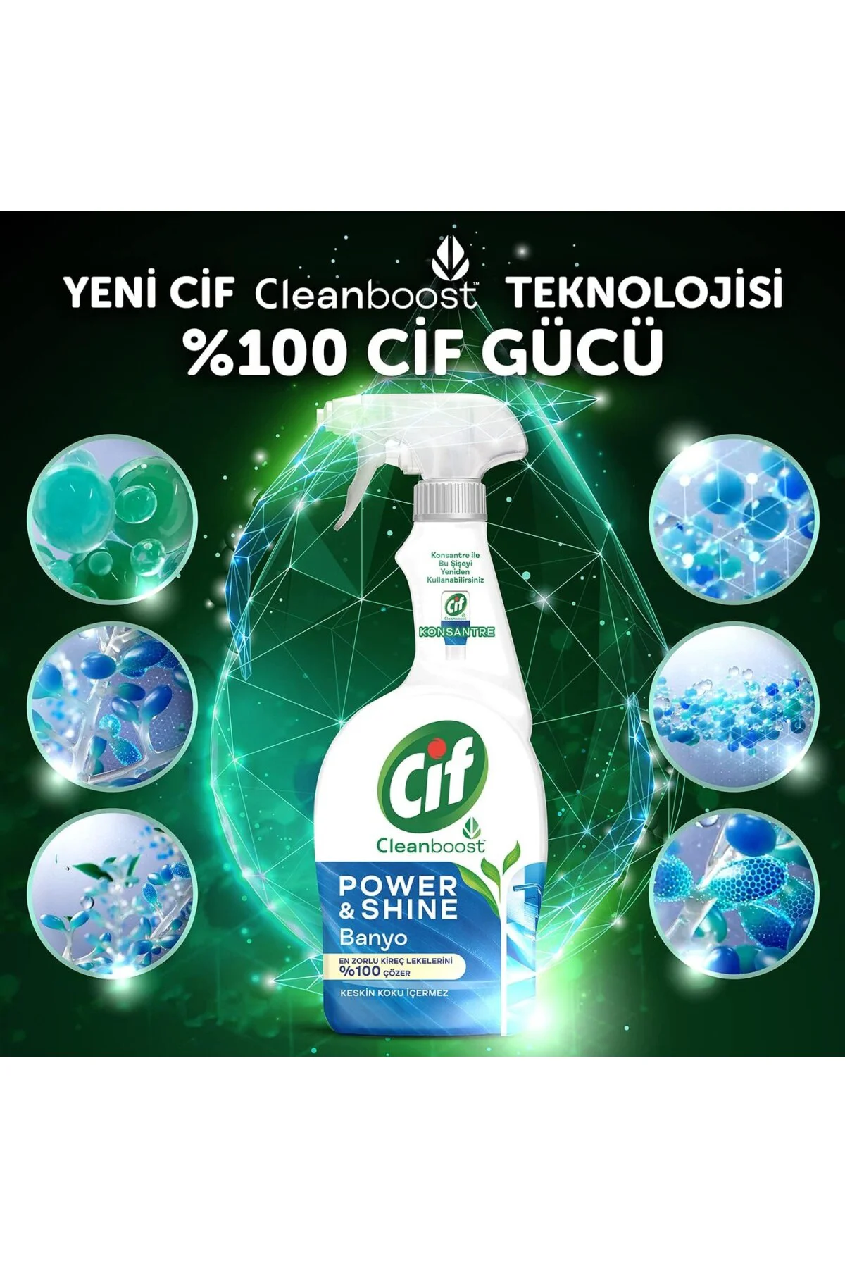 Power & Shine Sprey Banyo İçin Temizleyici ve Kireç Çözücü 750 ml
