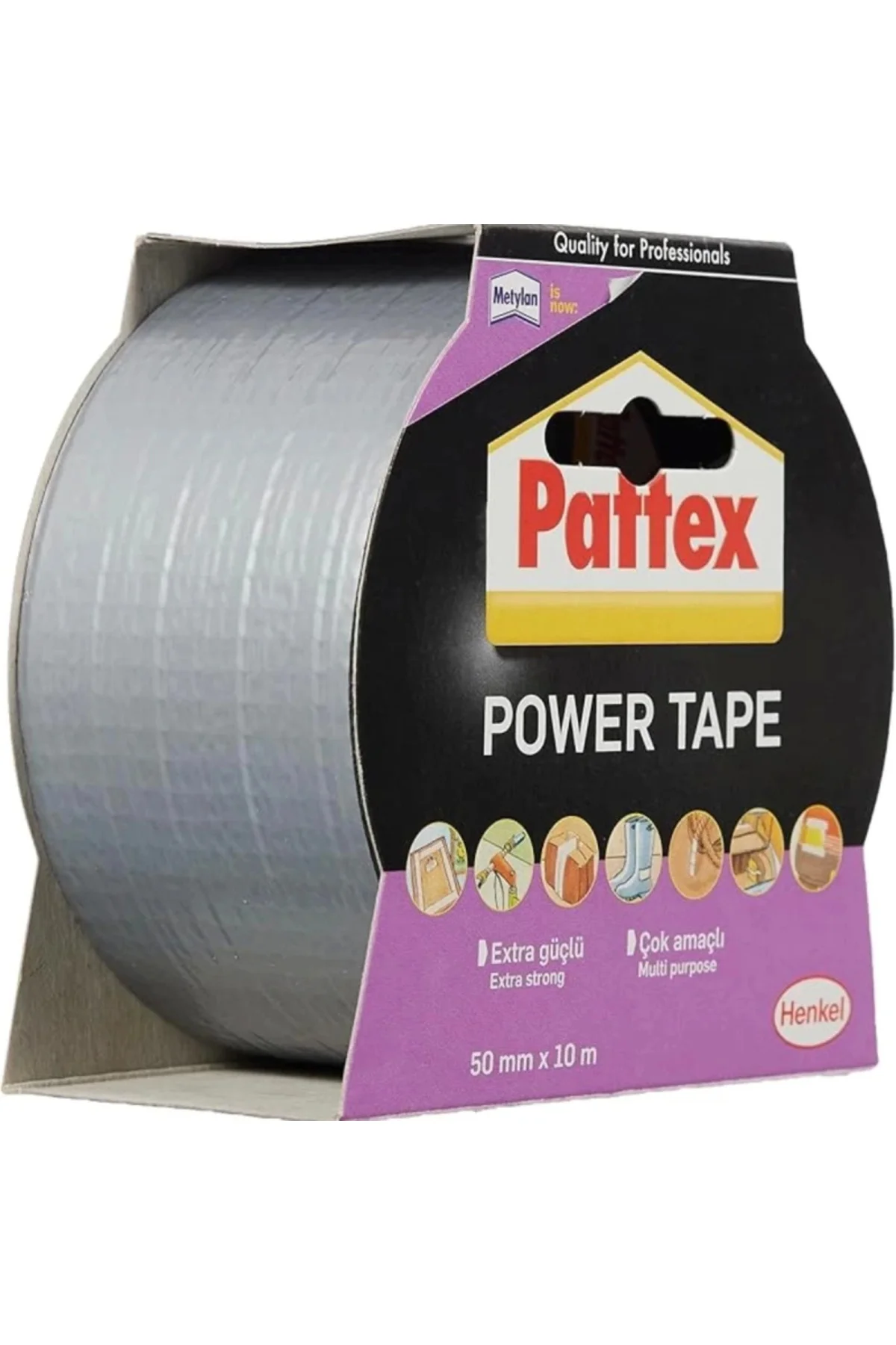 Power Tape Gri Renkli 50mm x 10m