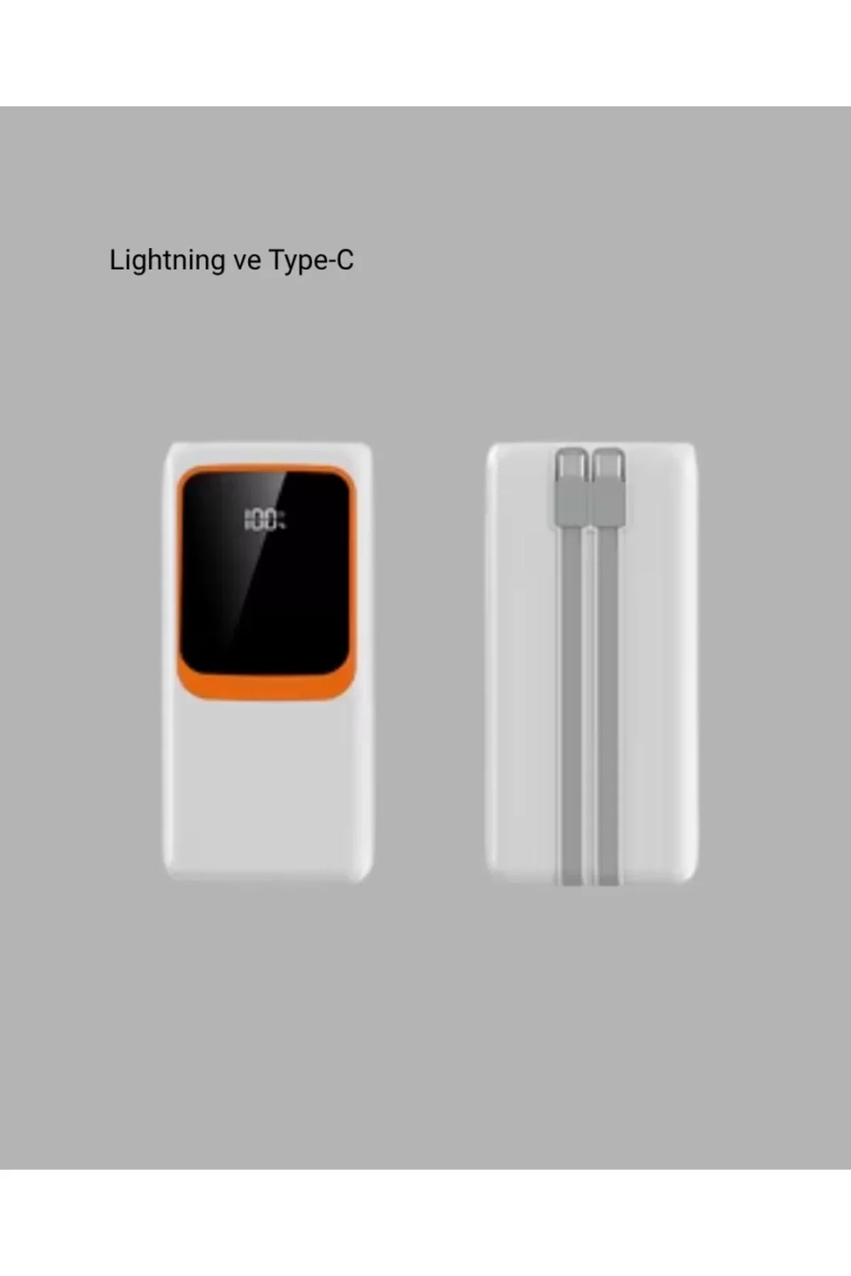 Powerbank 10000 mAh – Çift USB Çıkışlı, Type-C Girişli, Şık Beyaz