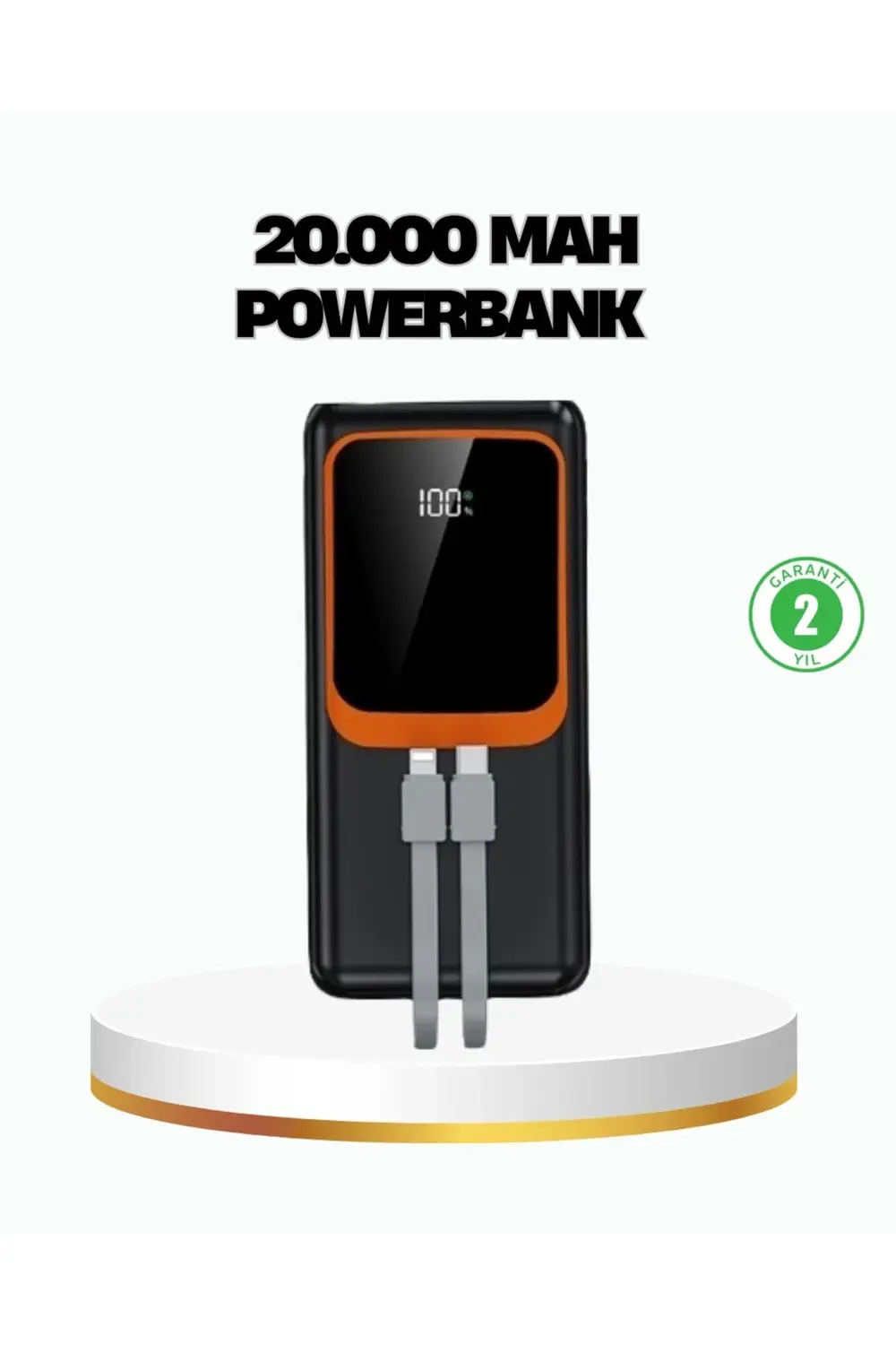Powerbank 20000 mAh 22.5W Hızlı Şarjlı ve Kompakt Çoklu Kablo Çık