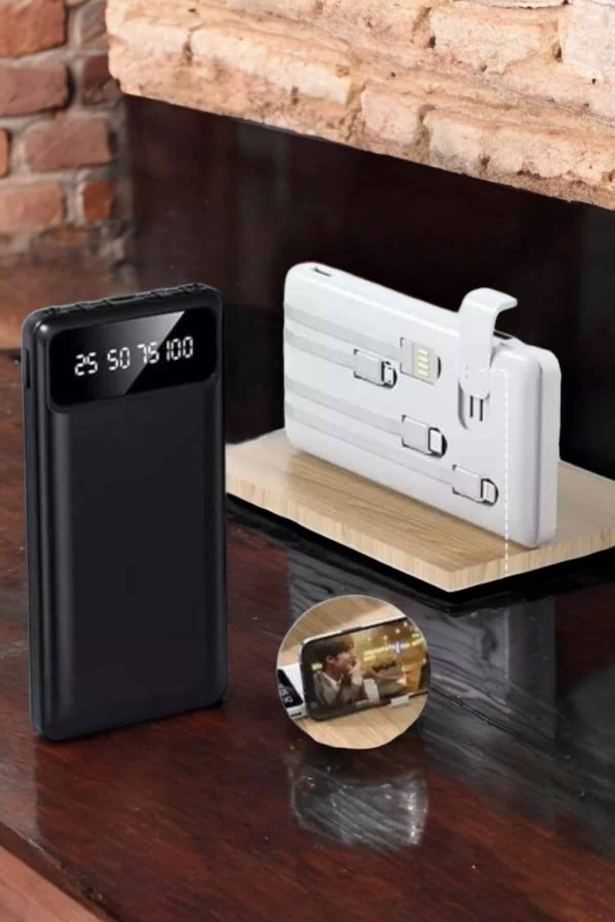 Powerbank 20.000 Mah Dijital Göstergeli LCD Ekran Uzun Pil Ömrü -