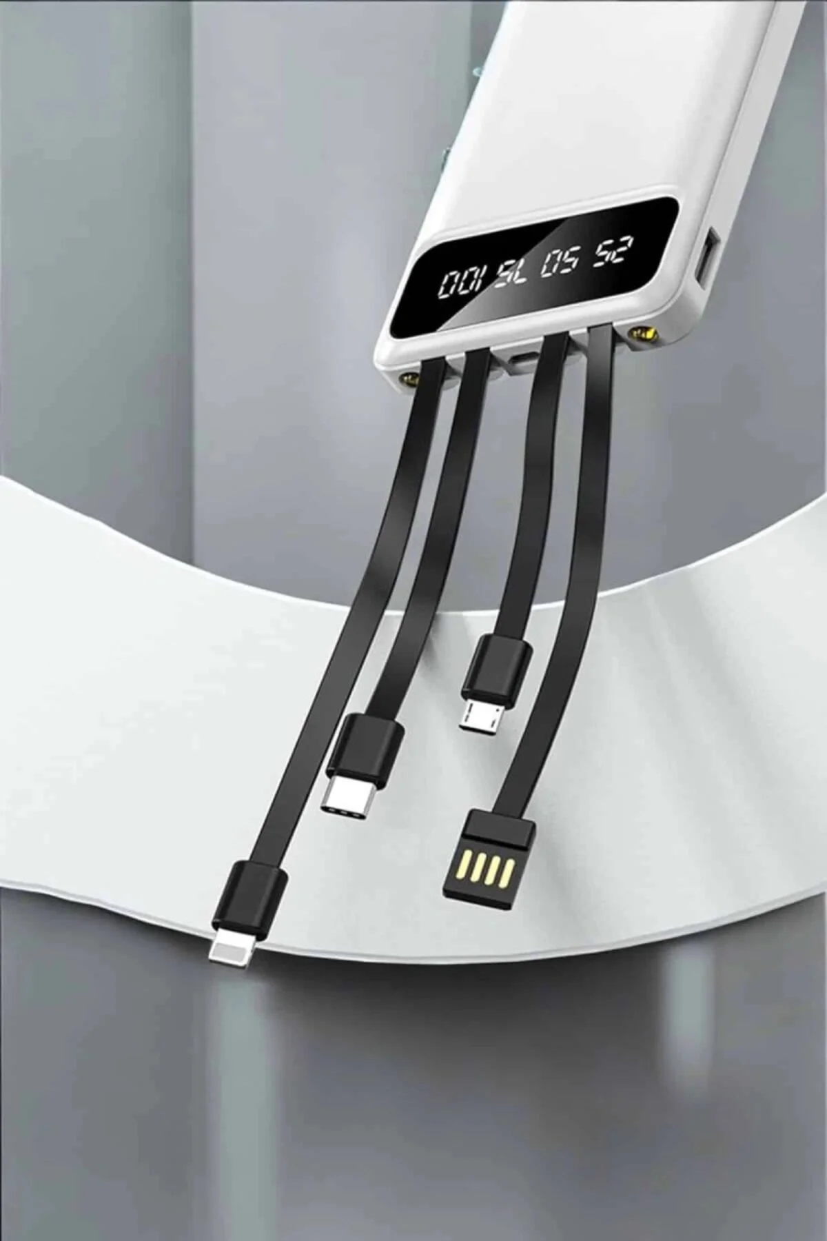 Powerbank 20.000 Mah Lcd Ekran Usb Lightning Type-c Uyumlu İos Ve Android