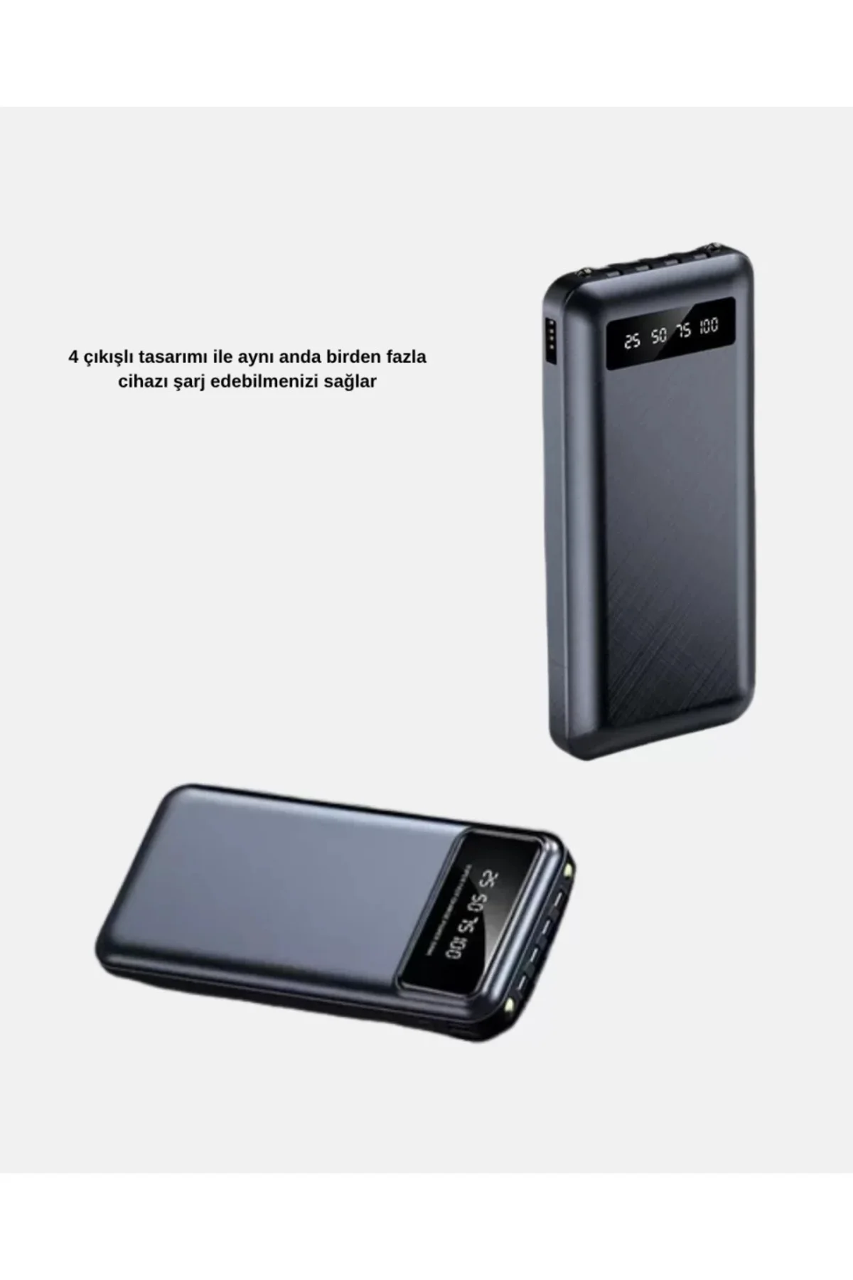 Powerbank 20000 mAh Hızlı Şarjlı LED Fenerli ve 4 Portlu