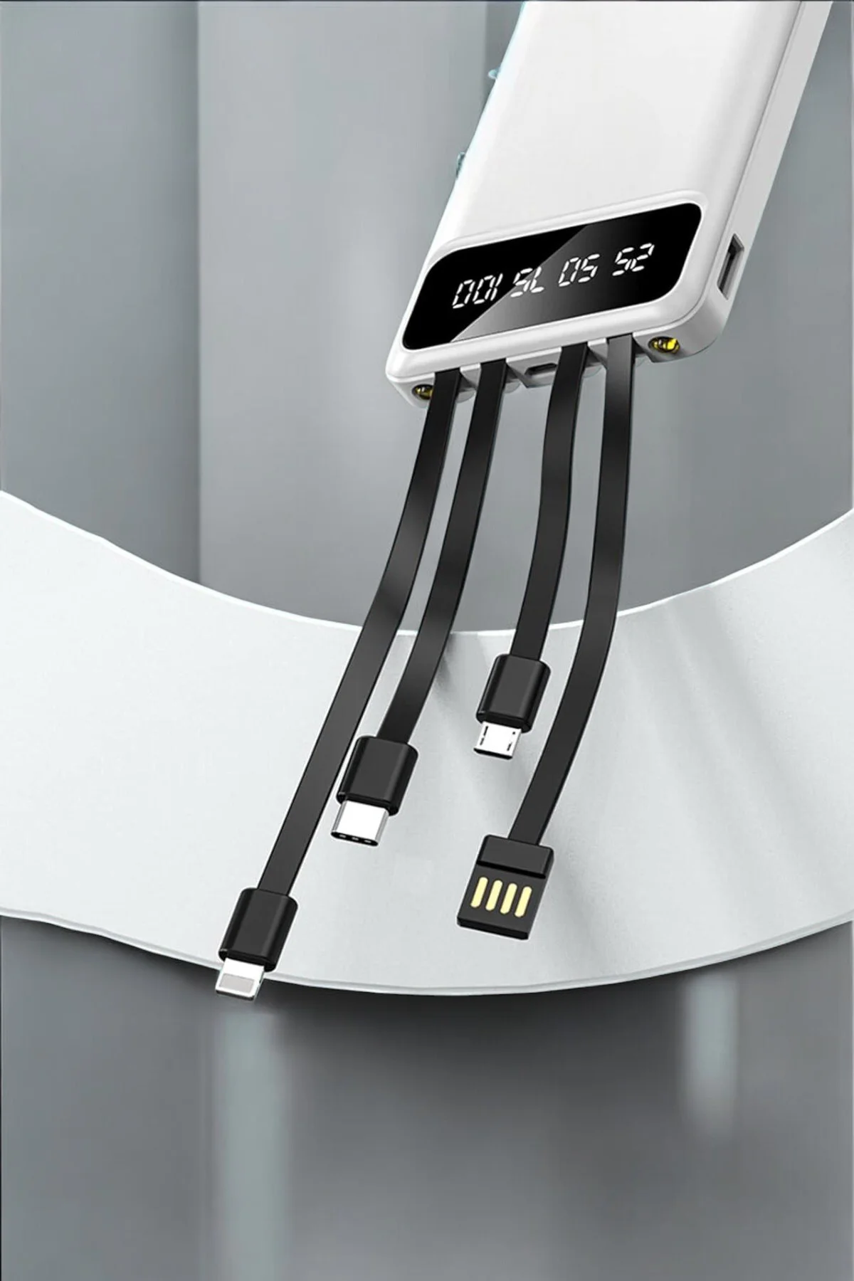 Powerbank 20.000 Mah LCD Ekran USB Lightning Type-C Uyumlu İOS ve