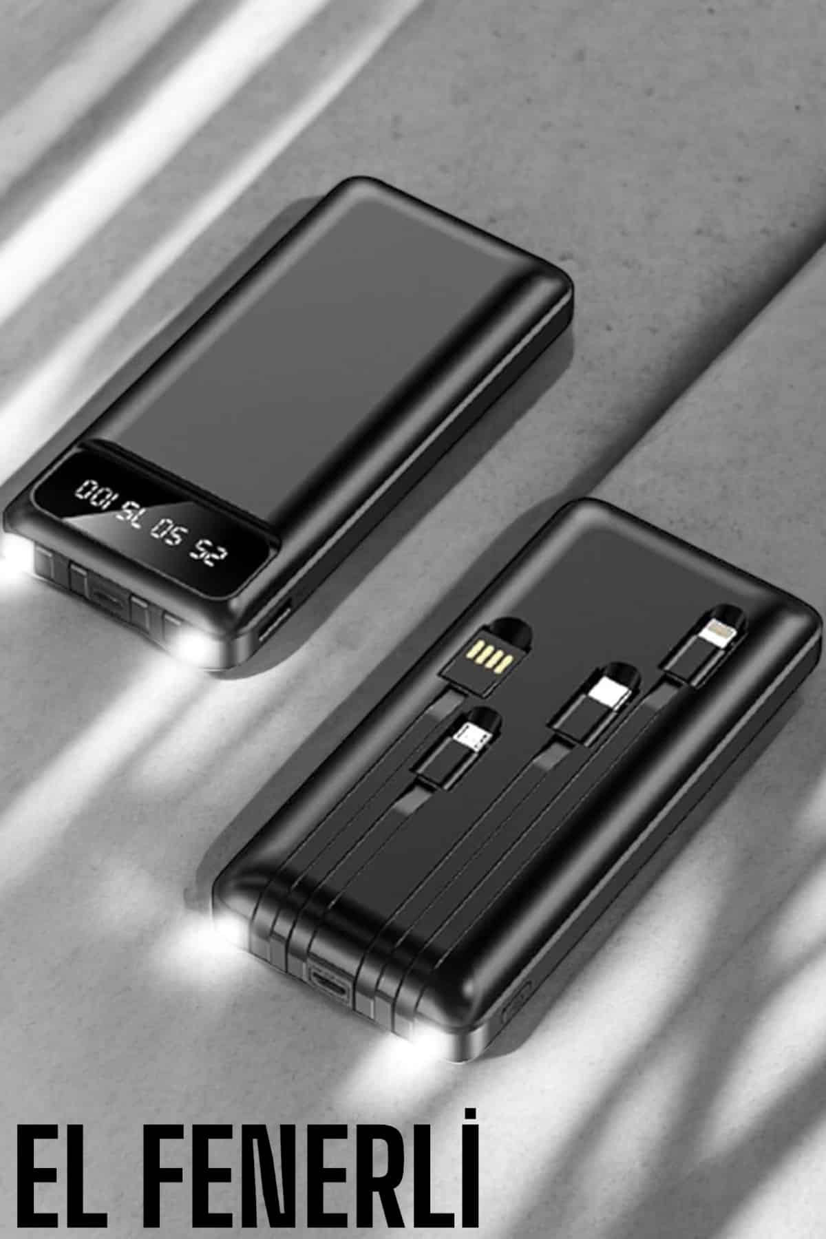 Powerbank 20.000 Mah Dijital Göstergeli LCD Ekran Uzun Pil Ömrü -