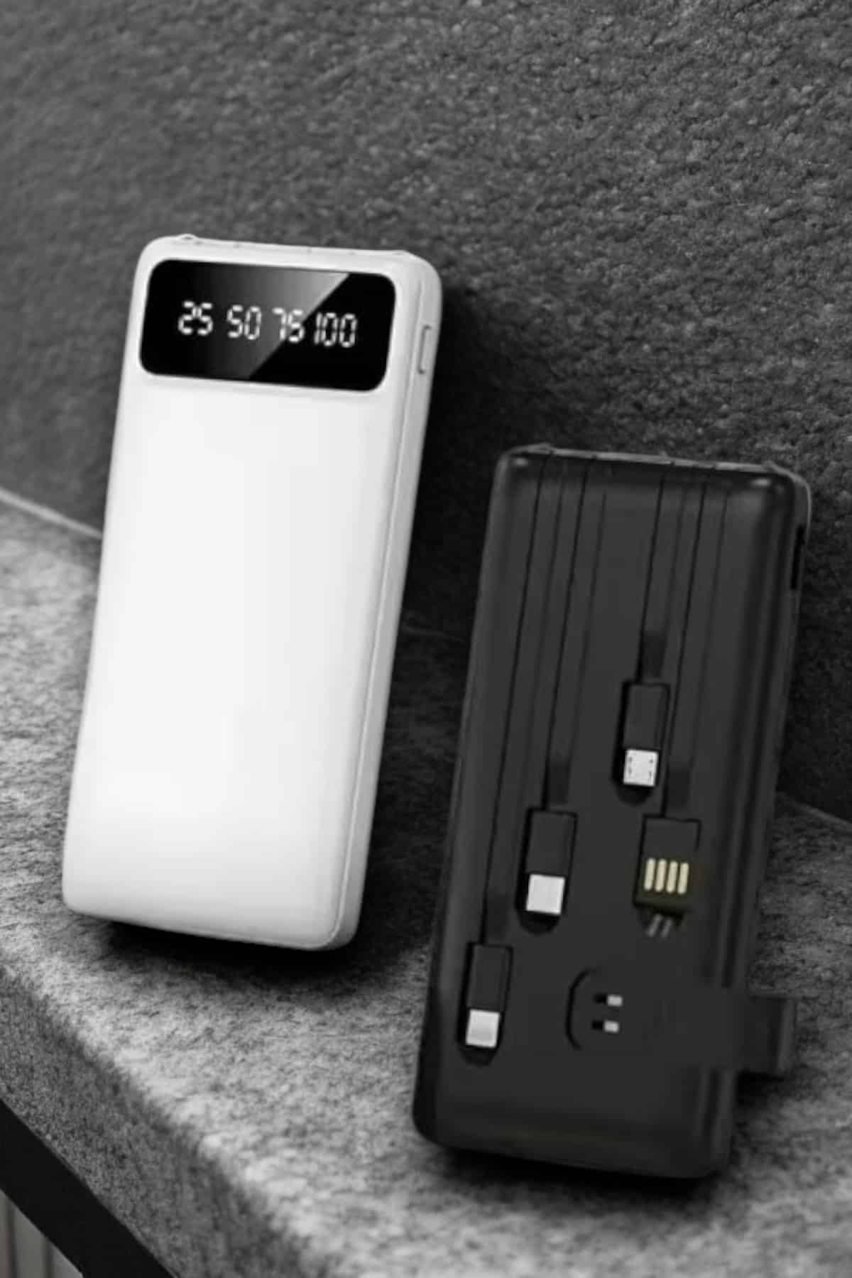 Powerbank 20.000 Mah Dijital Göstergeli LCD Ekran Uzun Pil Ömrü -