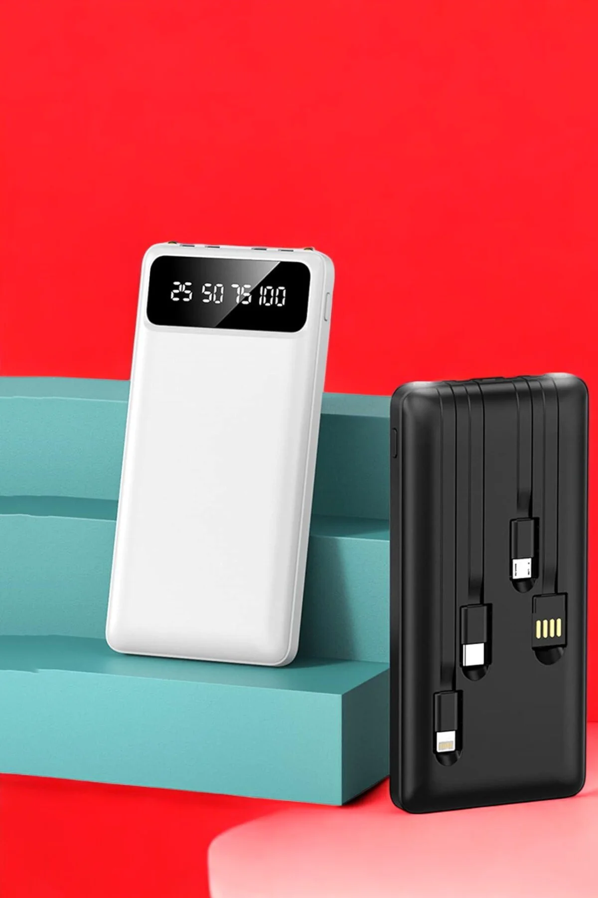 Powerbank 20.000 Mah LCD Ekran USB Lightning Type-C Uyumlu İOS ve