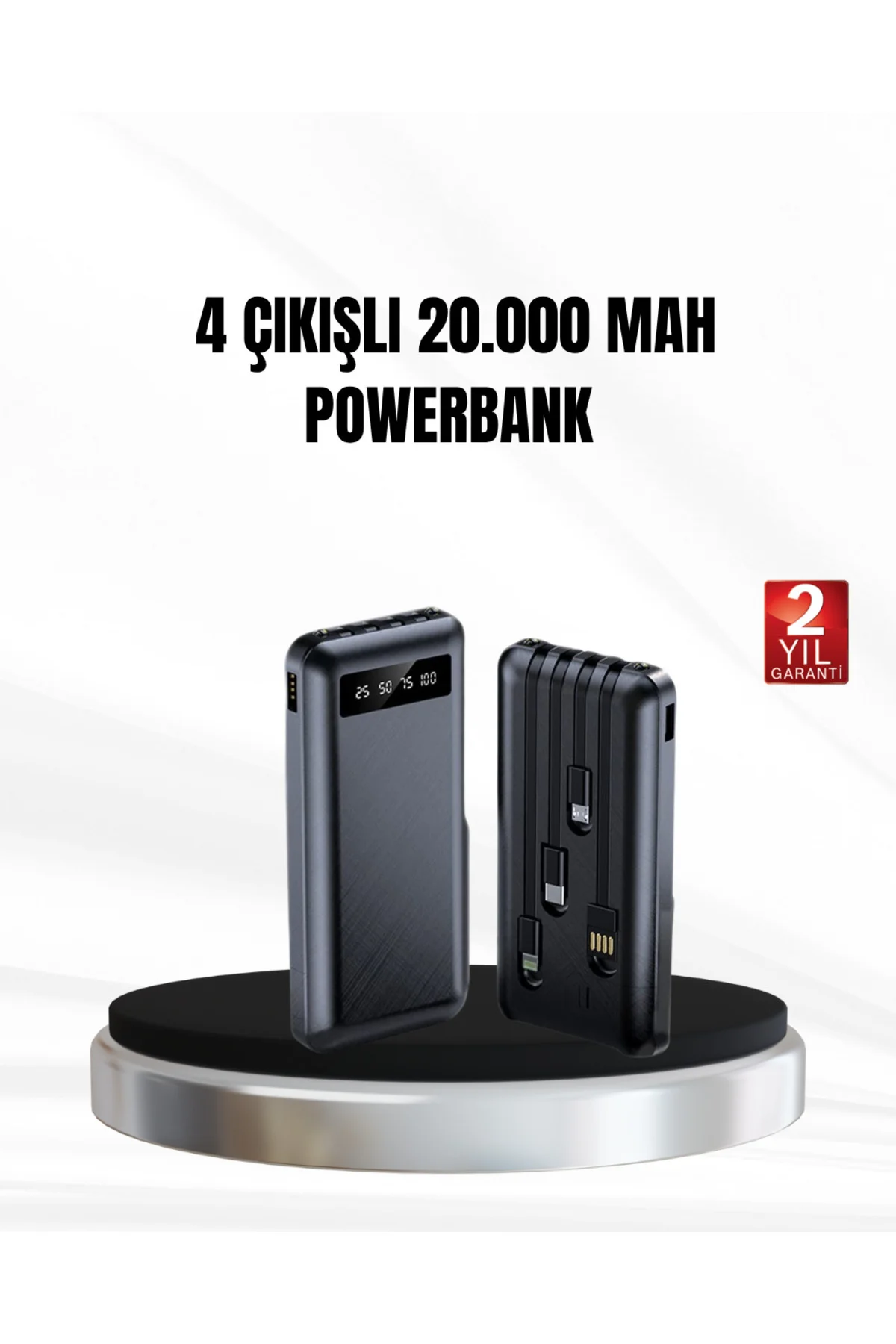Powerbank 20000 mAh LED Fenerli ve Çoklu Güvenlik Korumasına Sahi