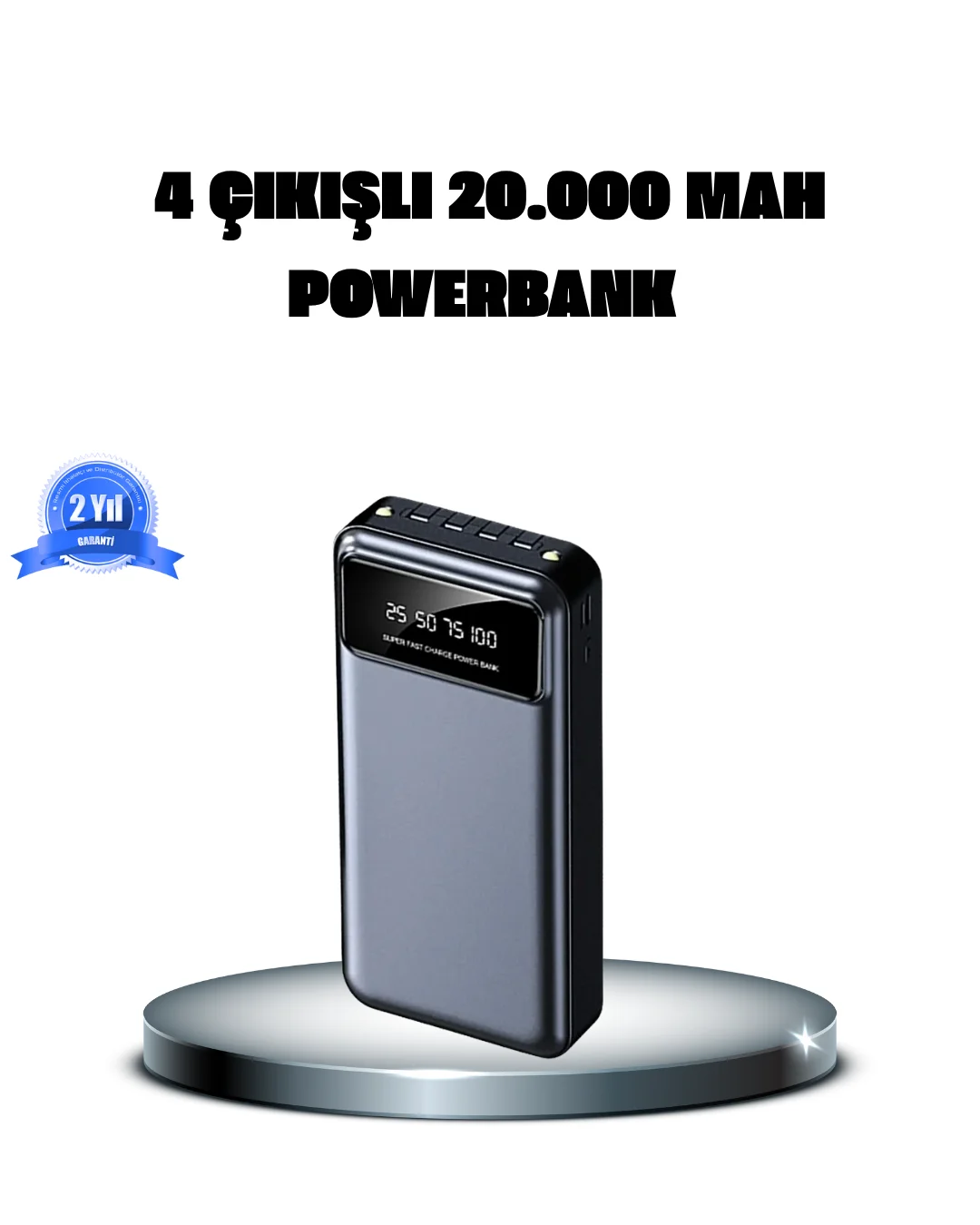 Powerbank 20000 mAh 4 Çıkışlı Hızlı Şarjlı ve LED Göstergeli Fiyatı, Yorumları ve Özellikleri