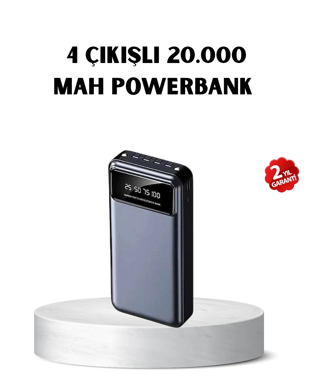 Powerbank 20000 mAh Hızlı Şarjlı LED Fenerli ve 4 Portlu Fiyatı, Yorumları ve Özellikleri