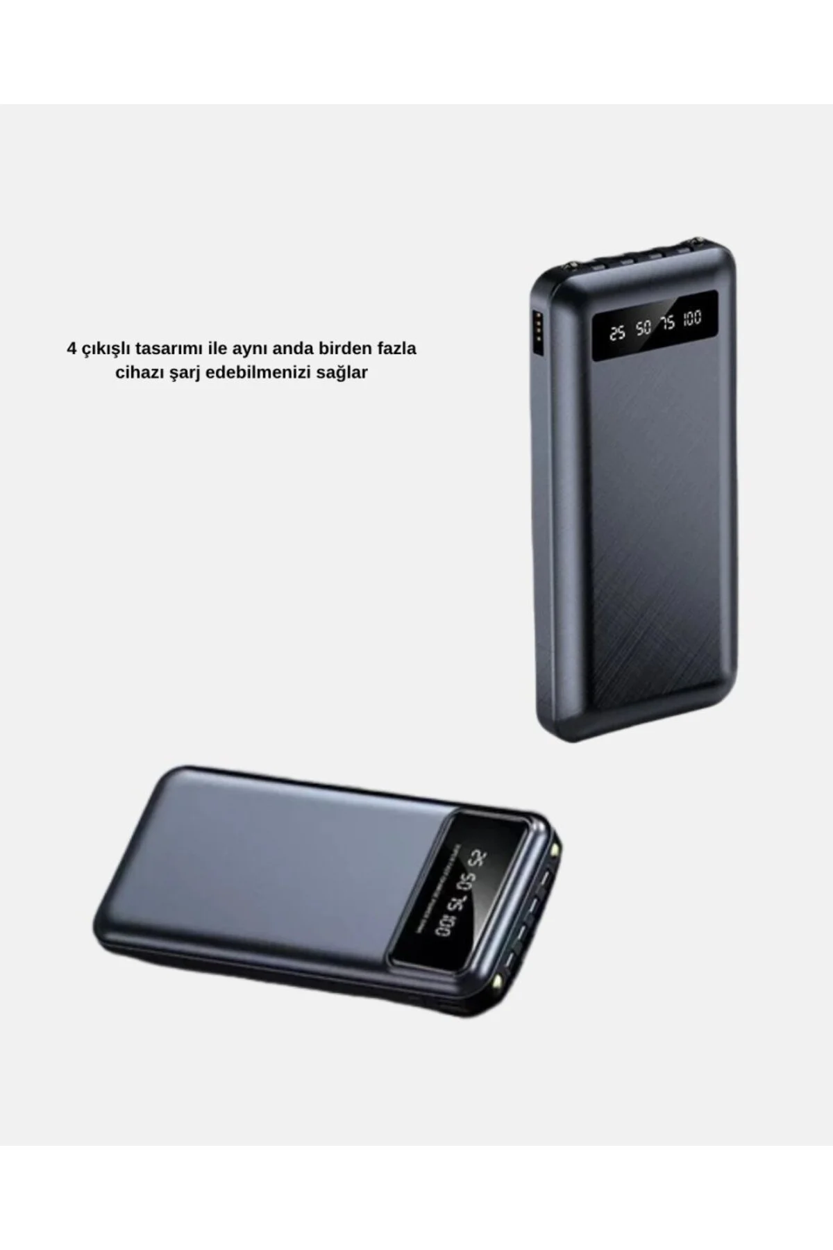 Powerbank 20000 Mah Hızlı Şarjlı Led Fenerli Ve 4 Portlu