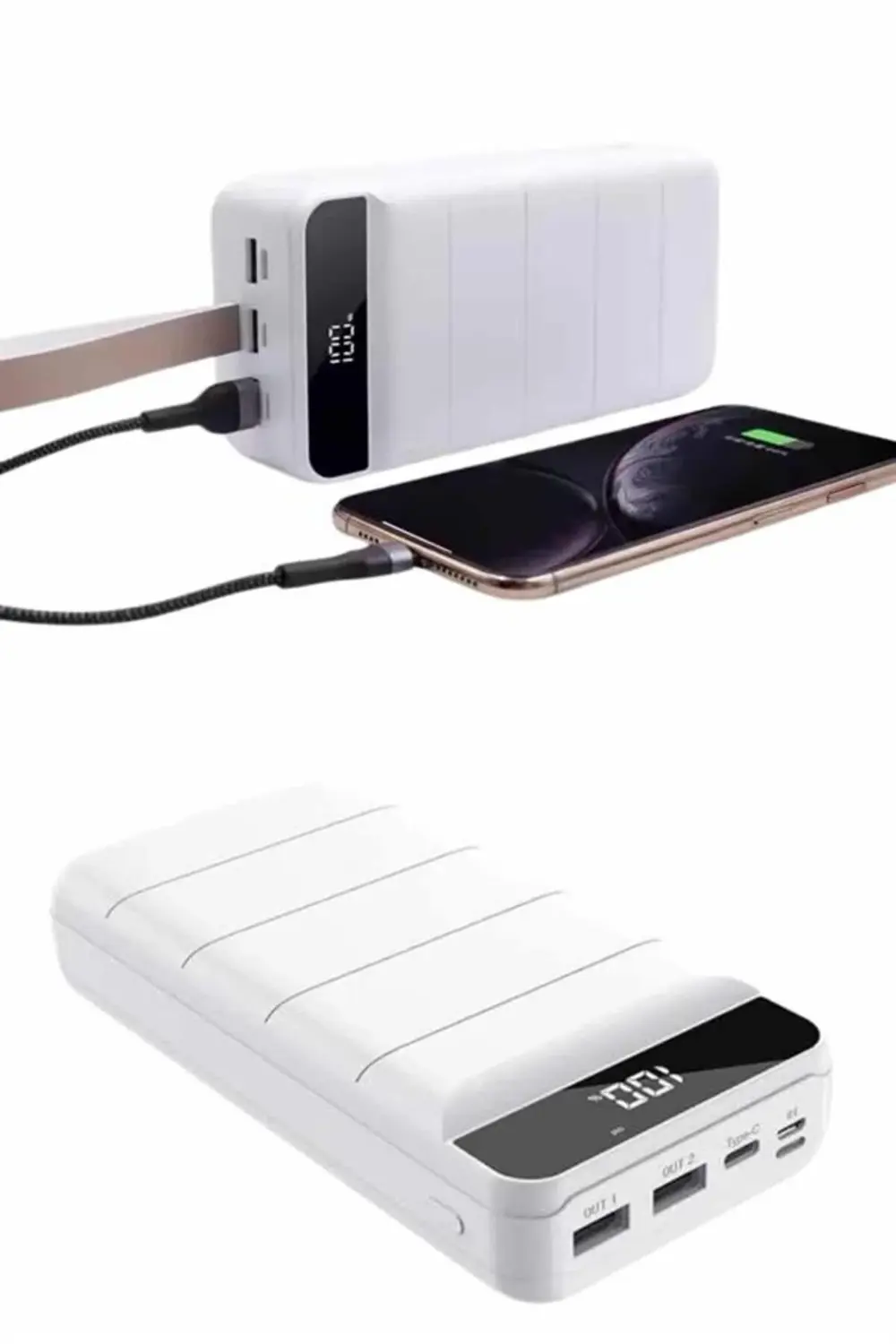 Powerbank 50.000 Mah Dijital Göstergeli Taşınabilir 4 Portlu Hızl