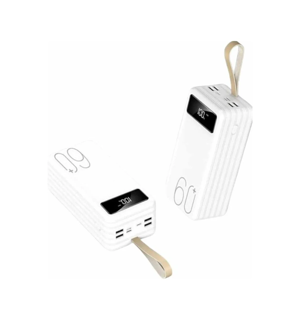 Powerbank 60.000 Mah Taşınabilir Şarj Hızlı El Fenerli Dijital Gö