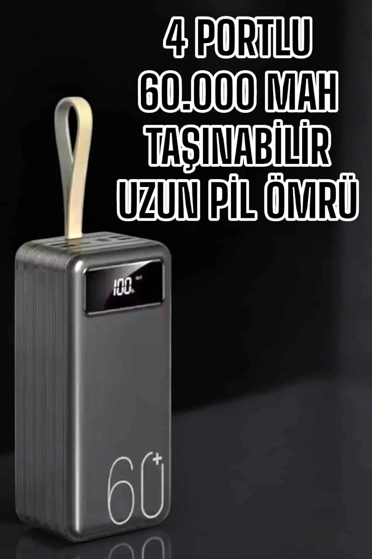 Powerbank 60.000 Mah Hızlı Şarj 4 Çıkışlı Uzun Şarj Süreli Dijital Göstergeli - Görsel 2