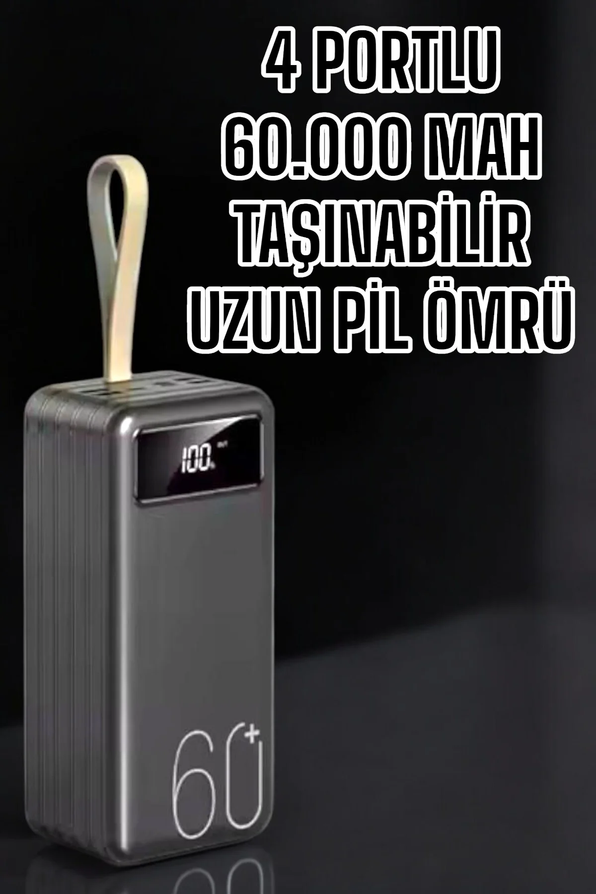 Powerbank 60.000 Mah Hızlı Şarj 4 Çıkışlı Uzun Şarj Süreli Dijital Göstergeli