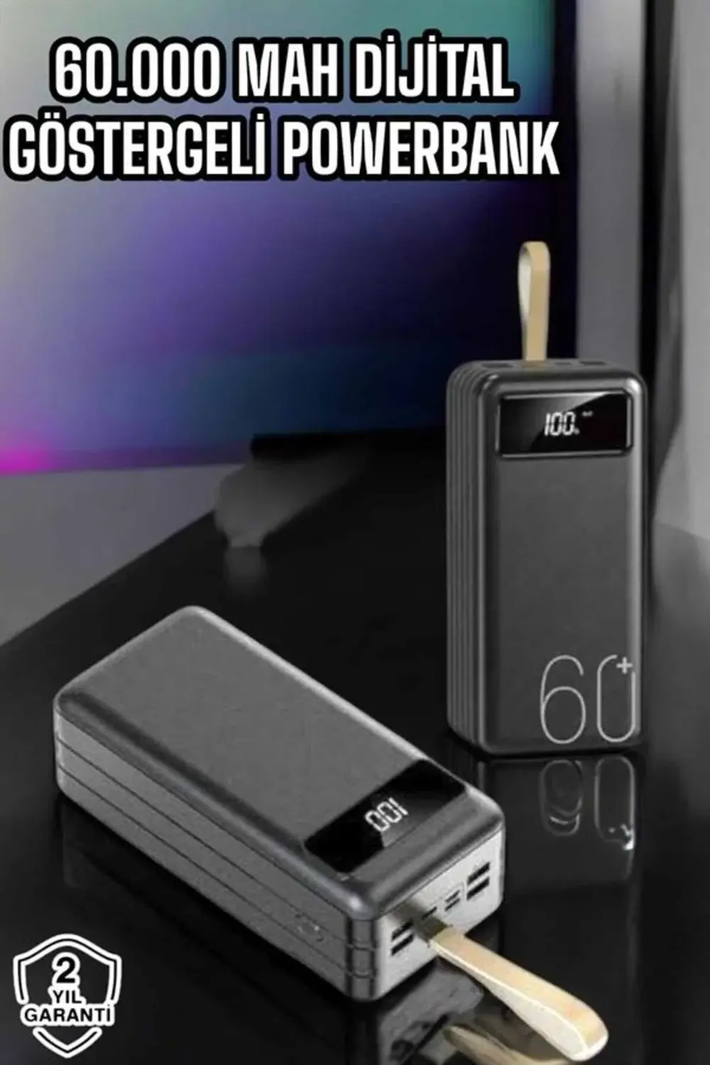 Powerbank 60.000 Mah Hızlı Şarj 4 Çıkışlı Uzun Şarj Süreli Dijita