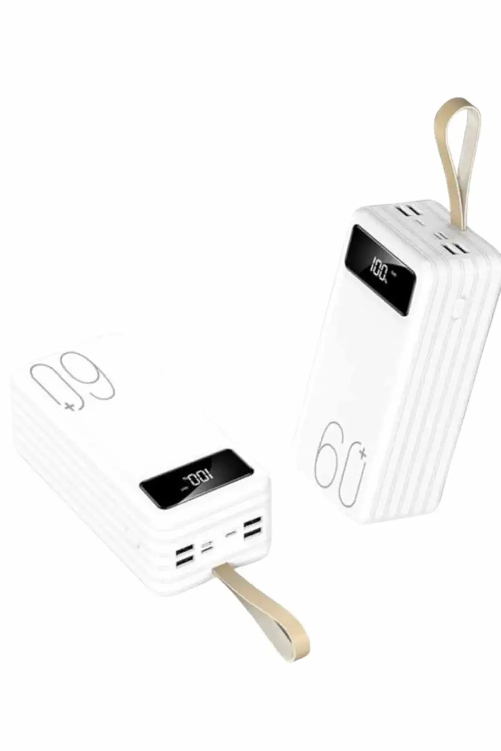 Powerbank 60.000 Mah Taşınabilir Şarj Hızlı El Fenerli Dijital Gö