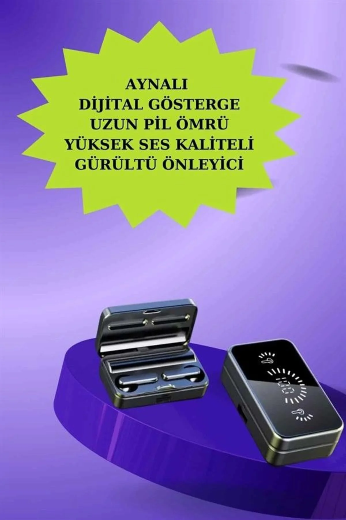 Powerbank Aynalı Bluetooth Kulaklık Ve Akıllı Saat Seti Anc Özelliği Dokunamatik