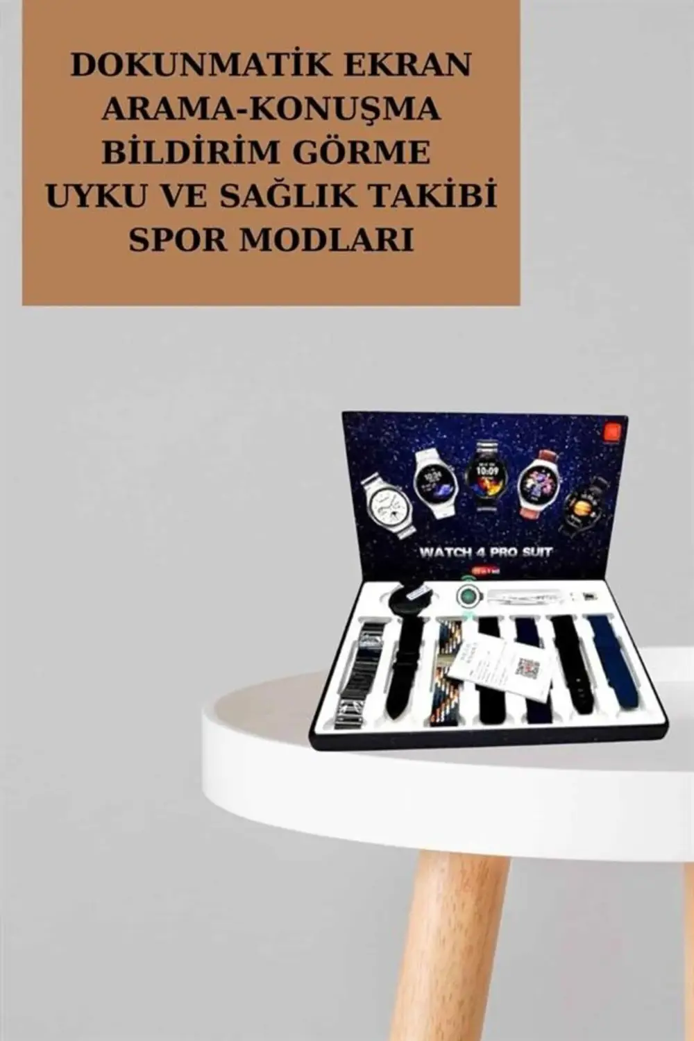 Powerbank Aynalı Bluetooth Kulaklık Ve Akıllı Saat Seti ANC Özell