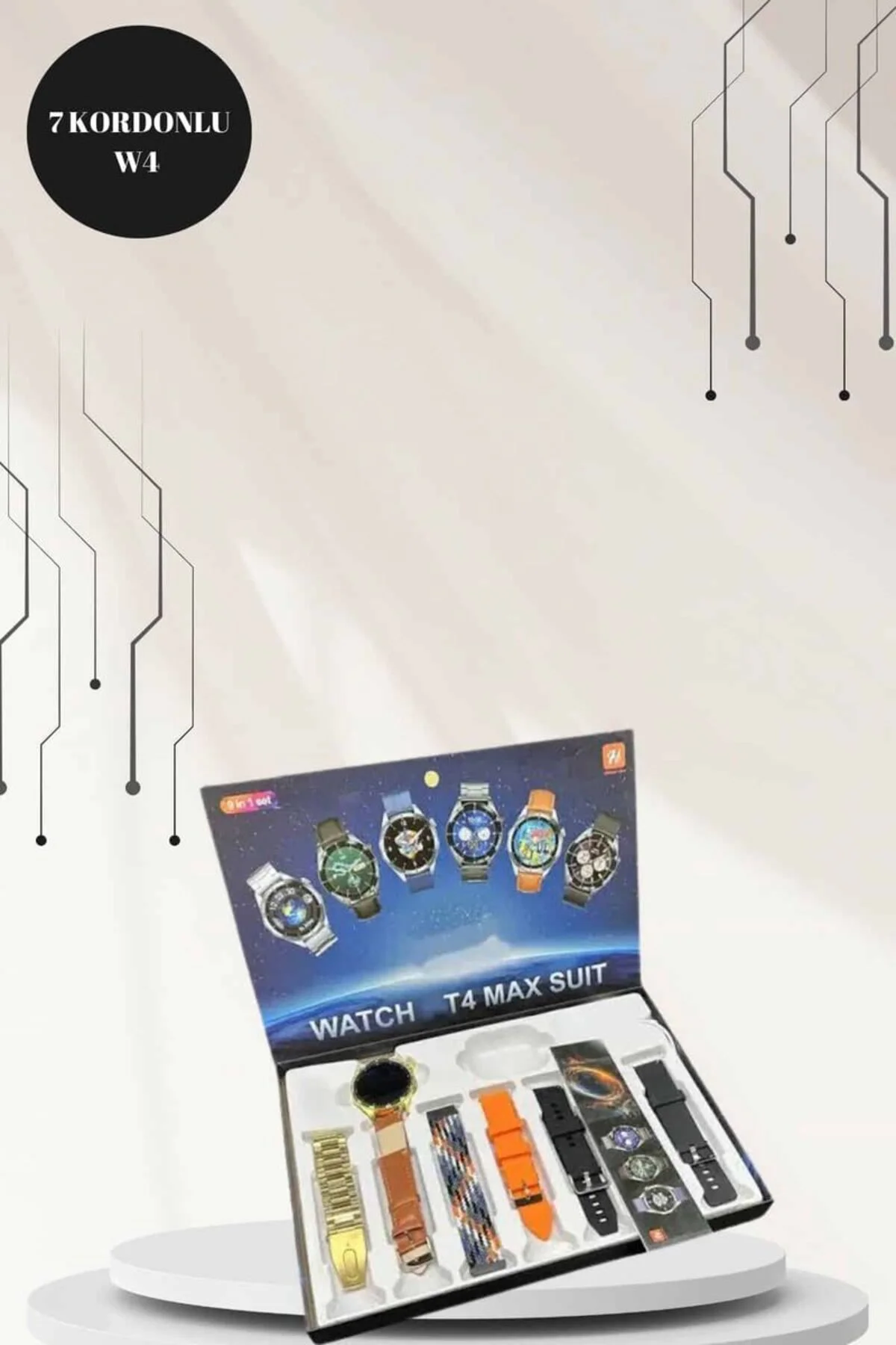 Powerbank Bluetooth Kulaklık Ve Akıllı Saat 7 Kordonlu Metal Kordon Plastik Kordon