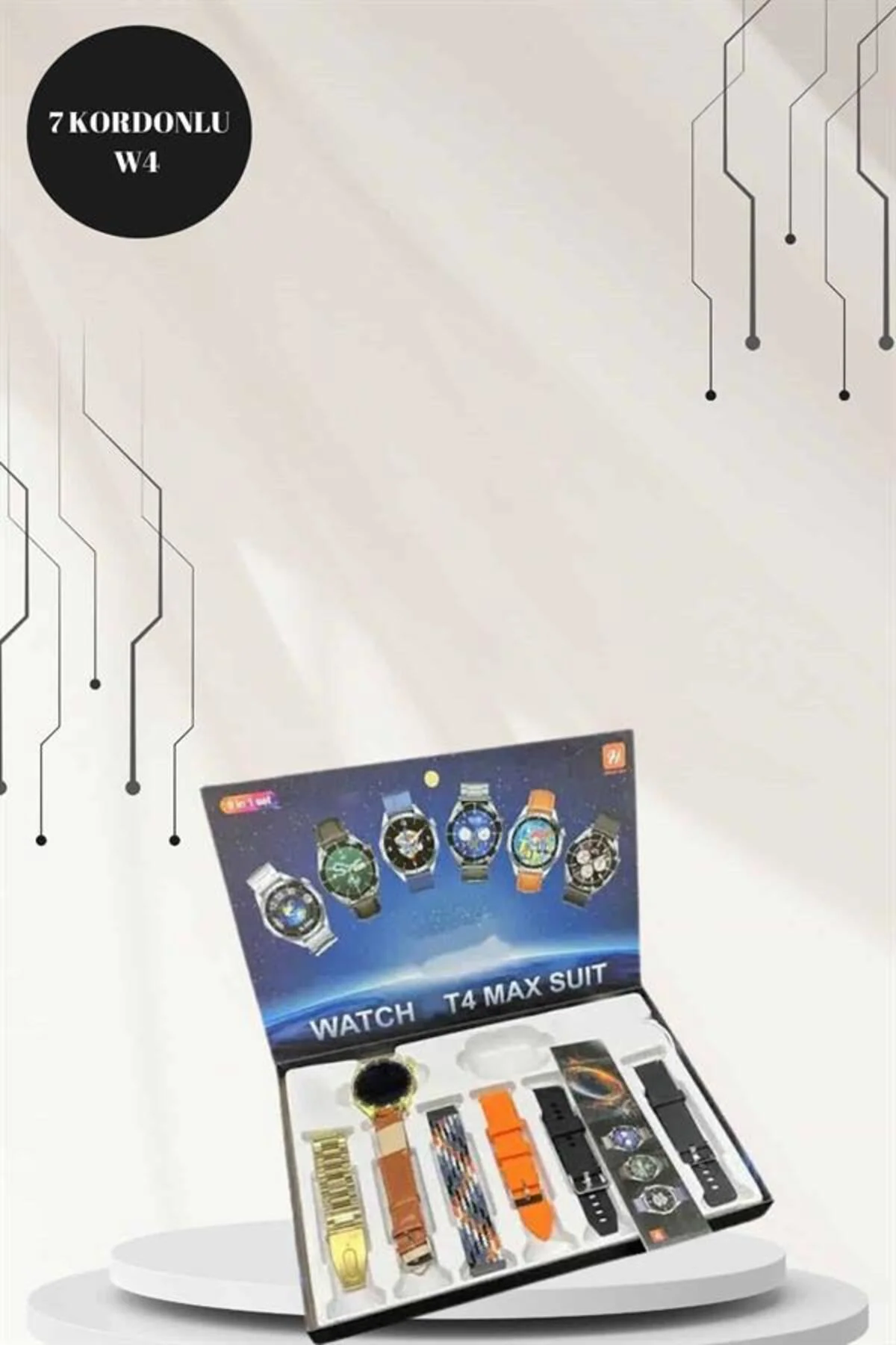 Powerbank Bluetooth Kulaklık Ve Akıllı Saat 7 Kordonlu Metal Kord