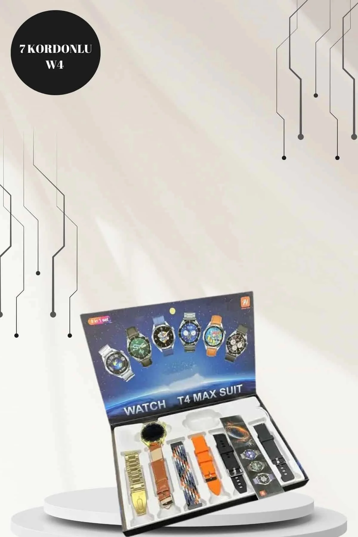 Powerbank Bluetooth Kulaklık Ve Akıllı Saat 7 Kordonlu Metal Kord