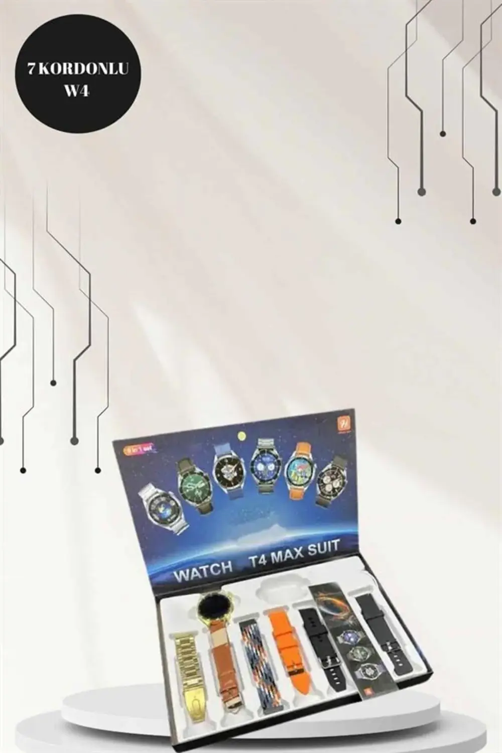 Powerbank Bluetooth Kulaklık Ve Akıllı Saat 7 Kordonlu Metal Kord