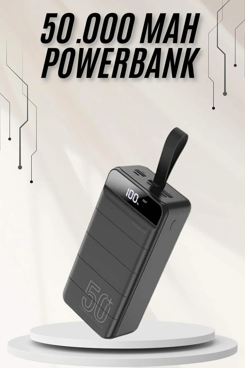 Powerbank Çoklu Şarj Girişi 50.000 Mah Taşınabilir Dijital Göstergeli - Lisinya Diğer
