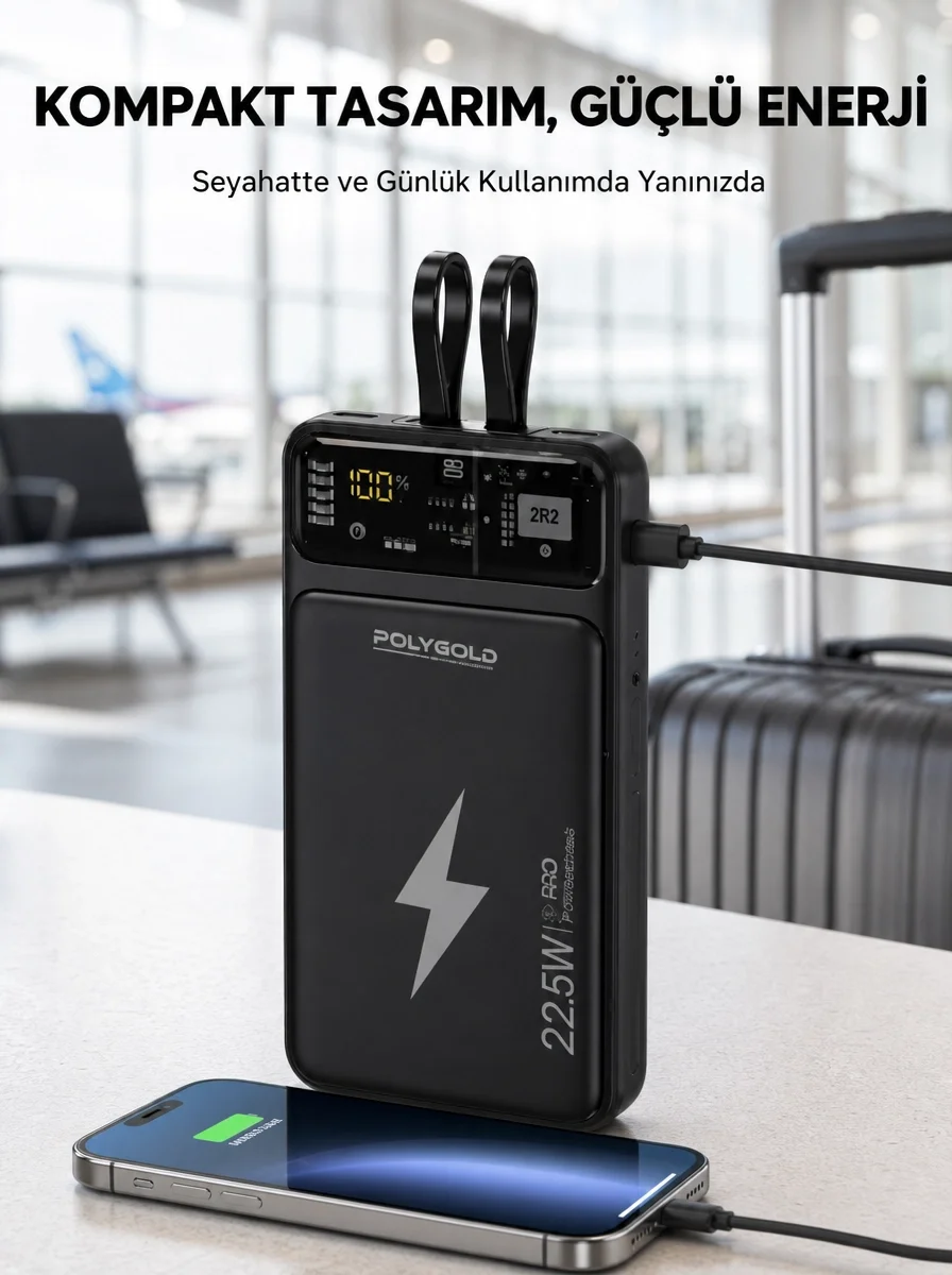 Powerbank Dahili Ekranlı 10000 mAh Çift Kablolu Yeni Nesil Fiyatı, Yorumları ve Özellikleri