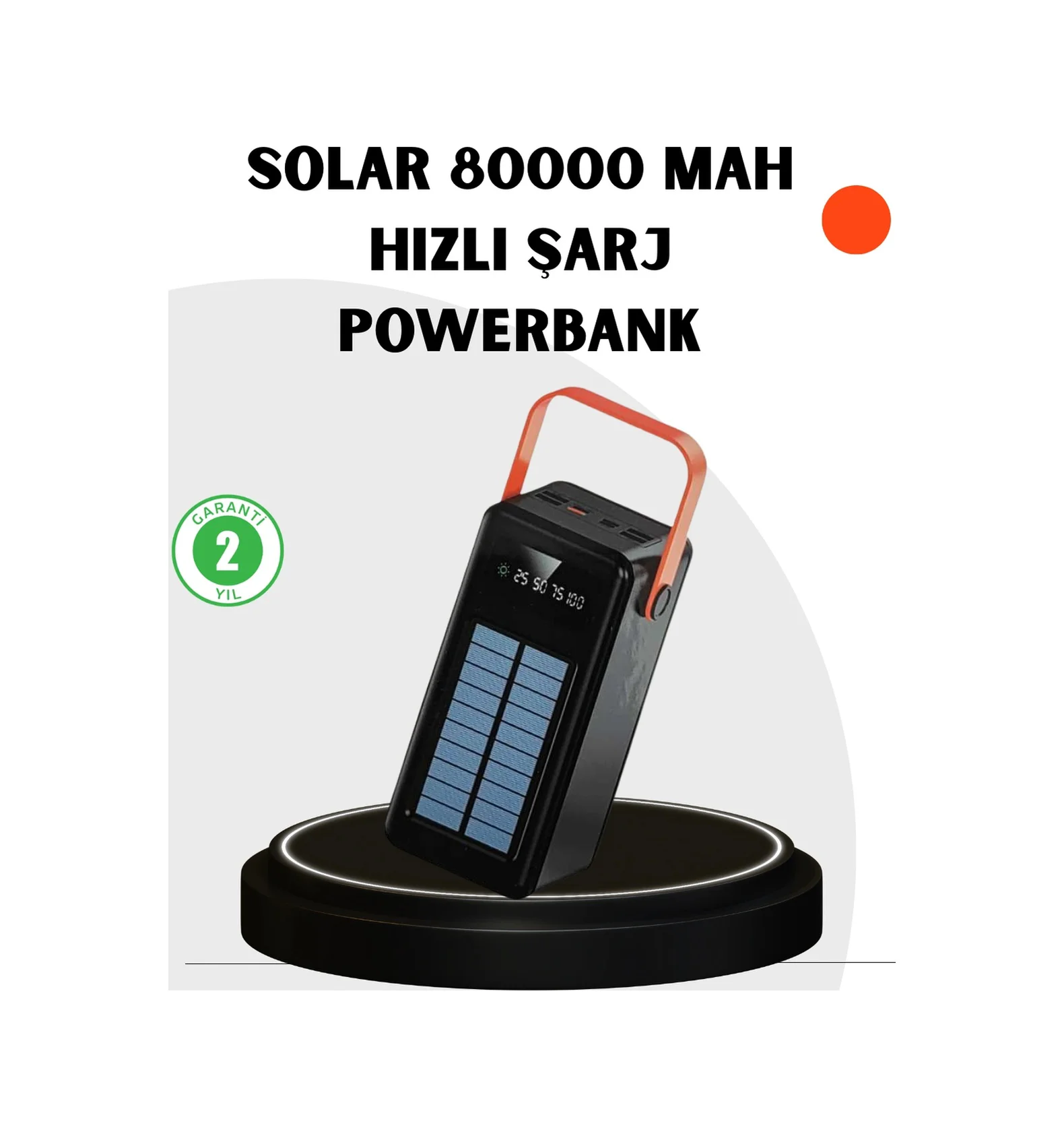 Powerbank Hızlı Şarj Solar Güneş Enerjili Çok Girişli Diğer