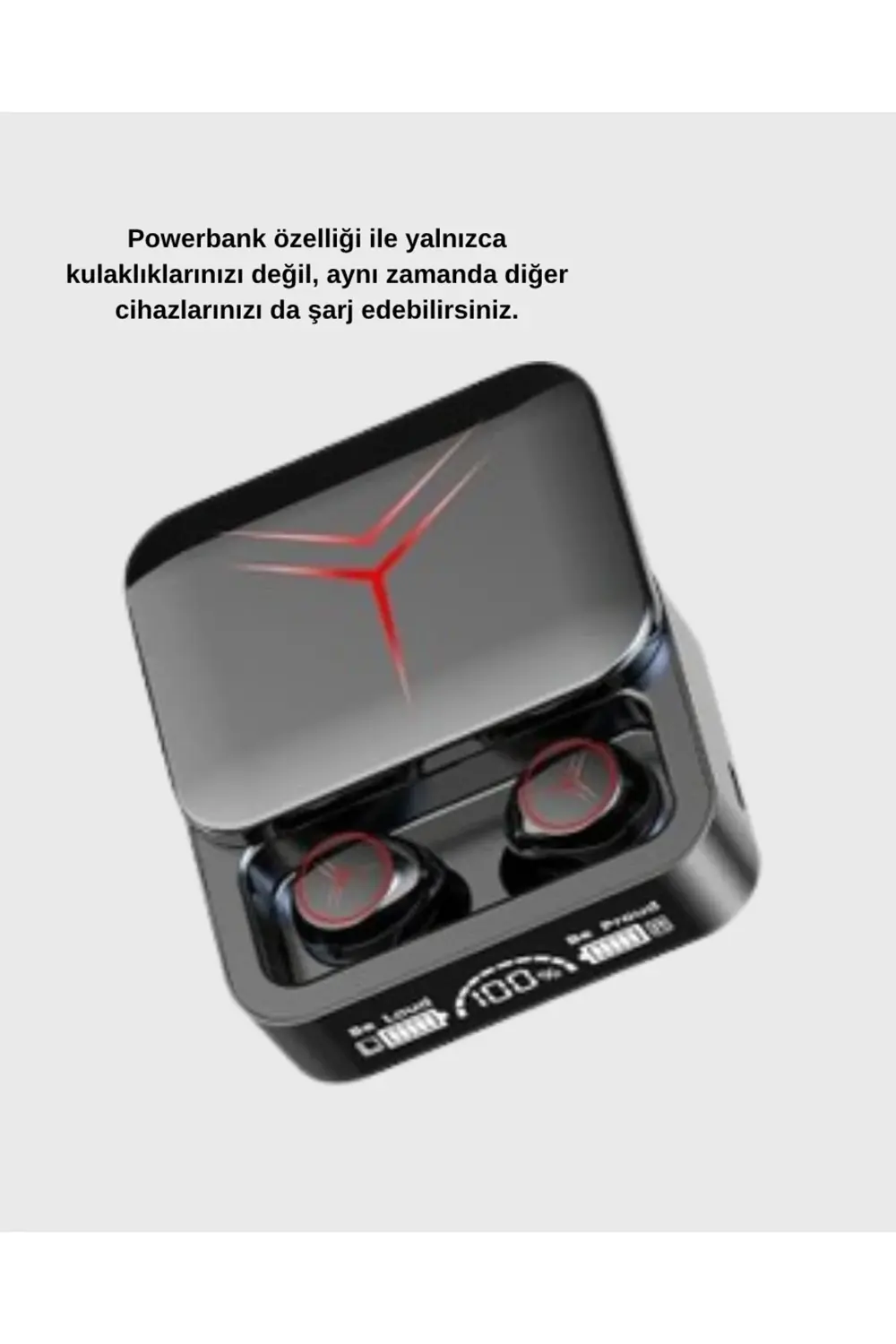 Powerbank Özellikli Bluetooth Kablosuz Kulaklık – Dokunmatik Kont